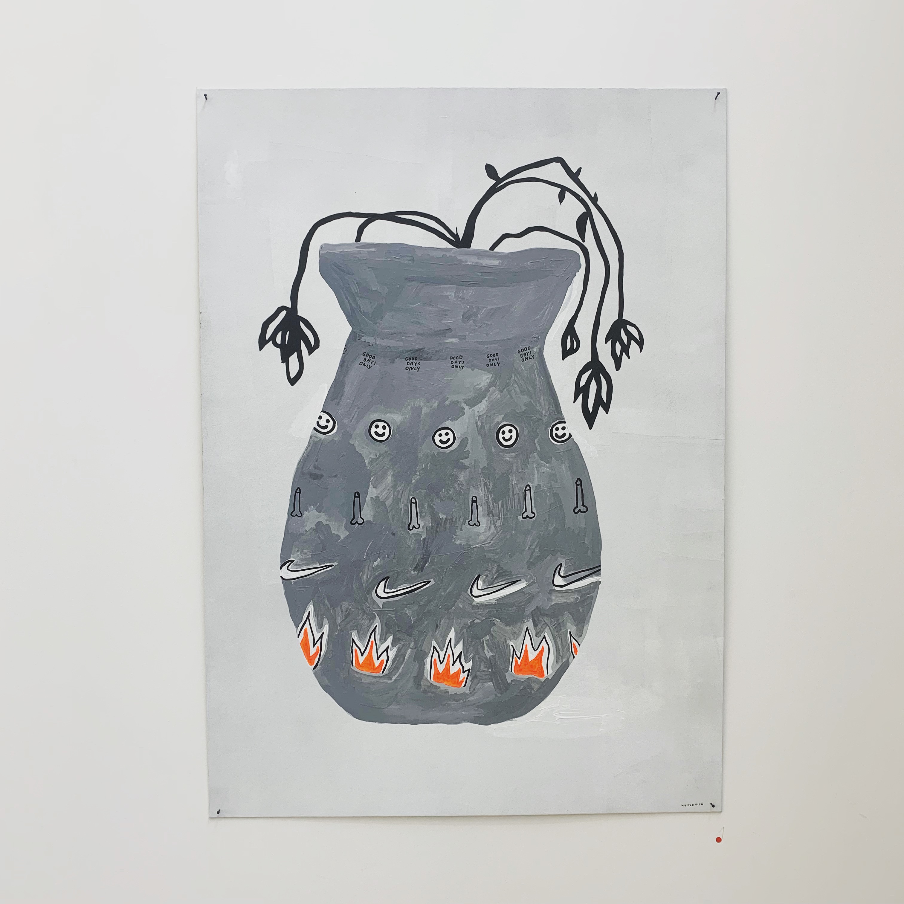 Fuckboy Mesapotamian Vase. 2019Acrilic on cardboard105 × 75 cm