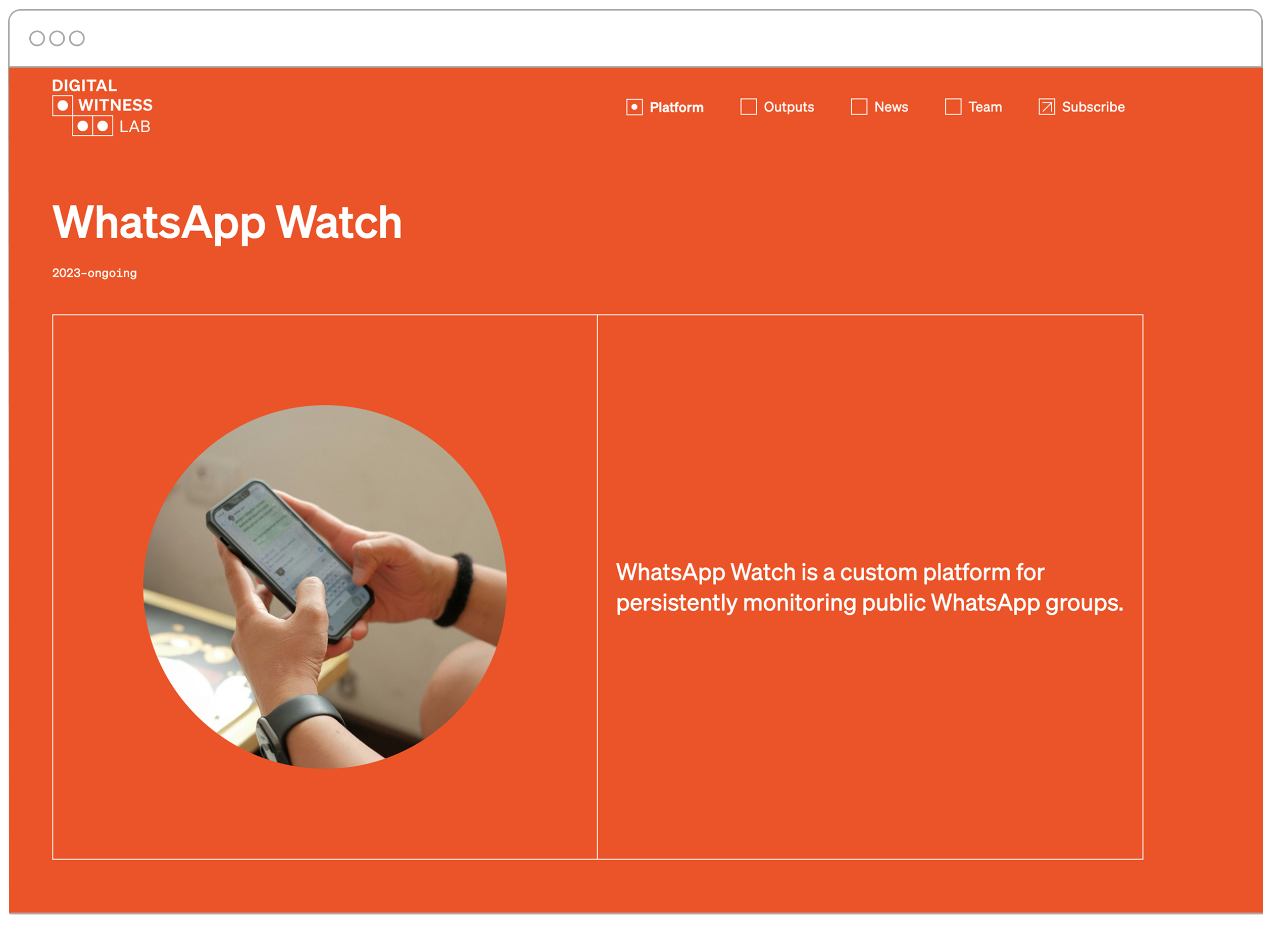 WhatsApp Watch is a custom platform for persistently monitoring public WhatsApp groups.