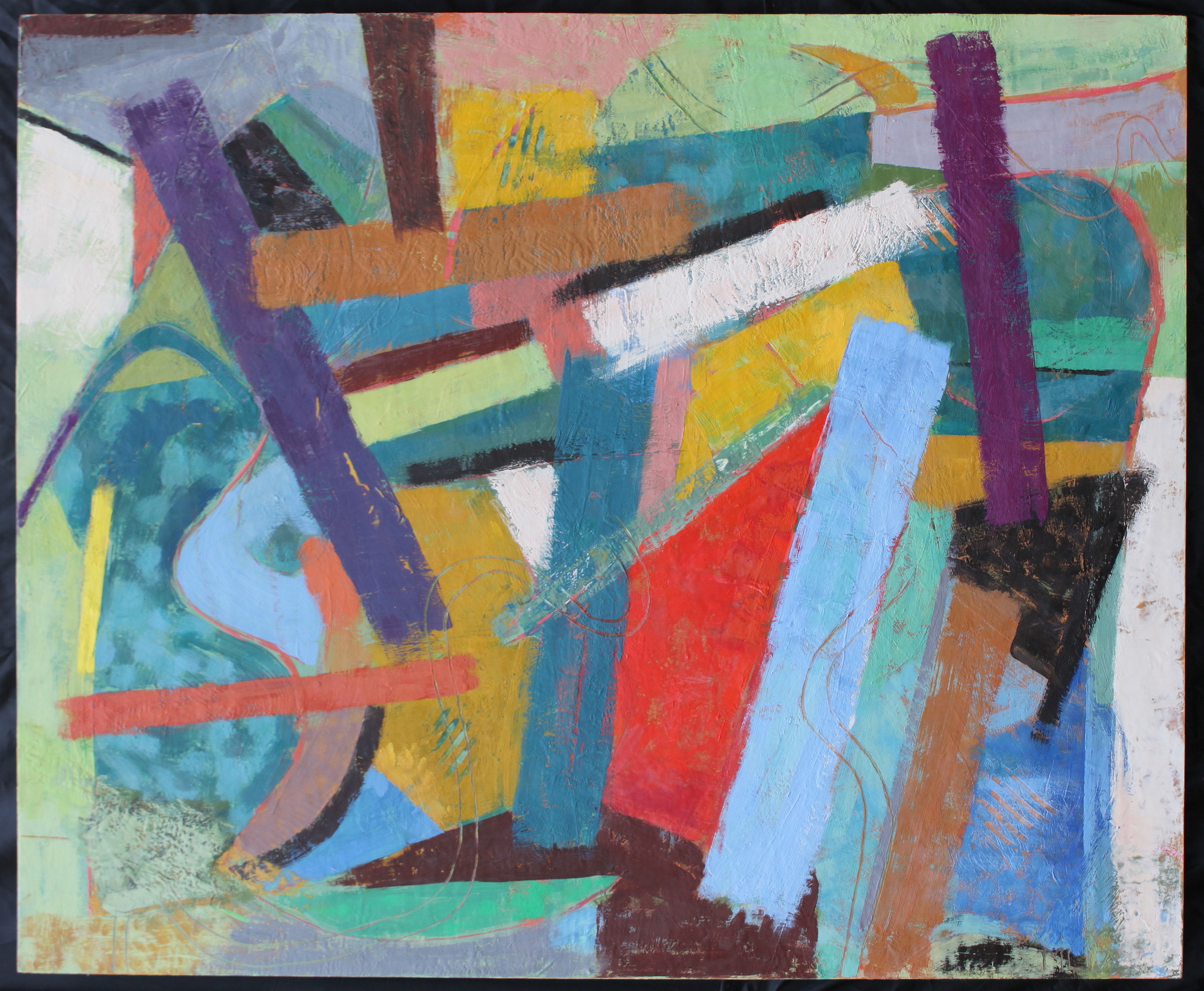 Pileup. 2017. encaustic on panel. 36 1/2" X 44 1/2"