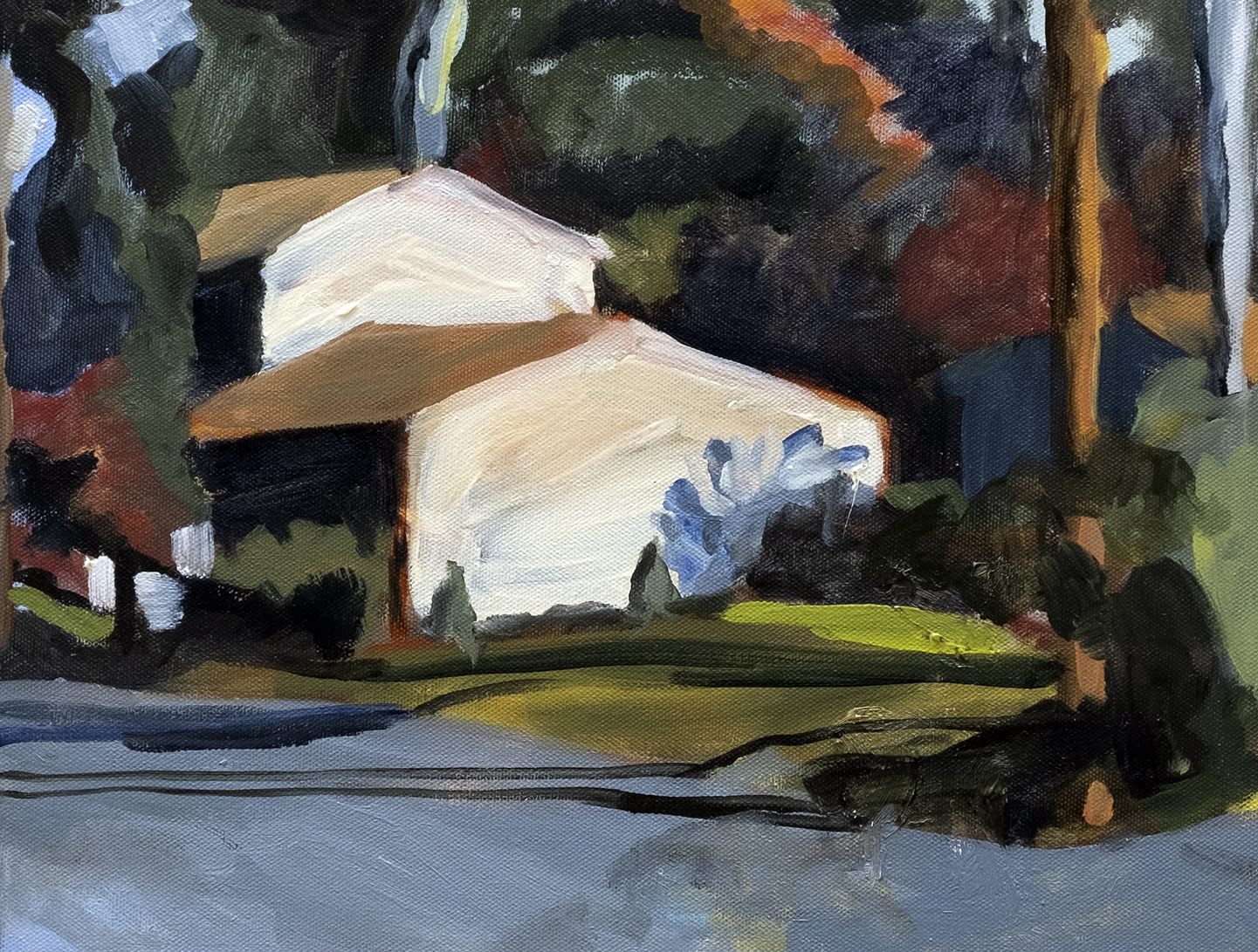 Ranch and pine, 11 x 14, oil on canvas, 2015