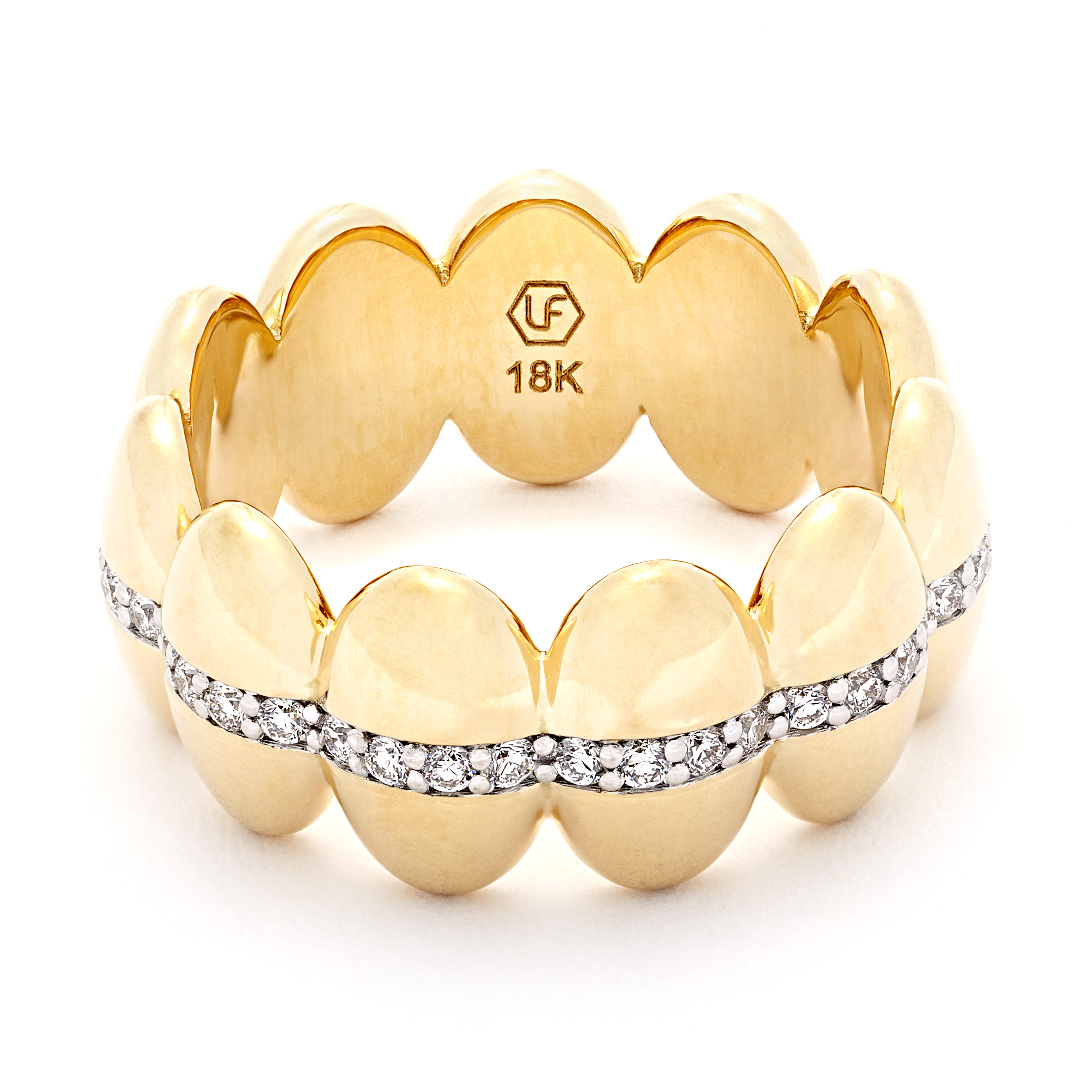 SYBIL DIAMOND SLICE BANDSybil Diamond Slice band in 18 kt yellow gold with white diamonds€5,000