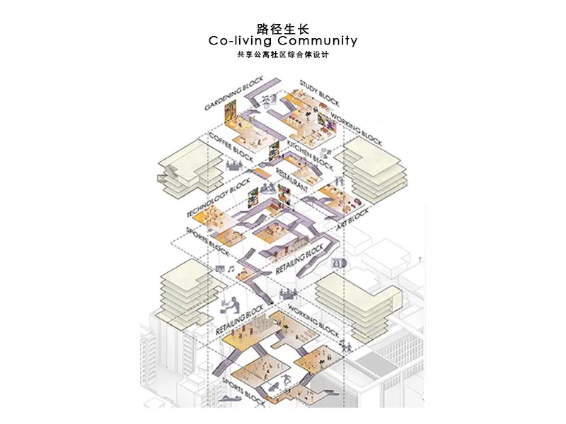 路径生长Co-living Community:共享公寓社区综合体设计三年级