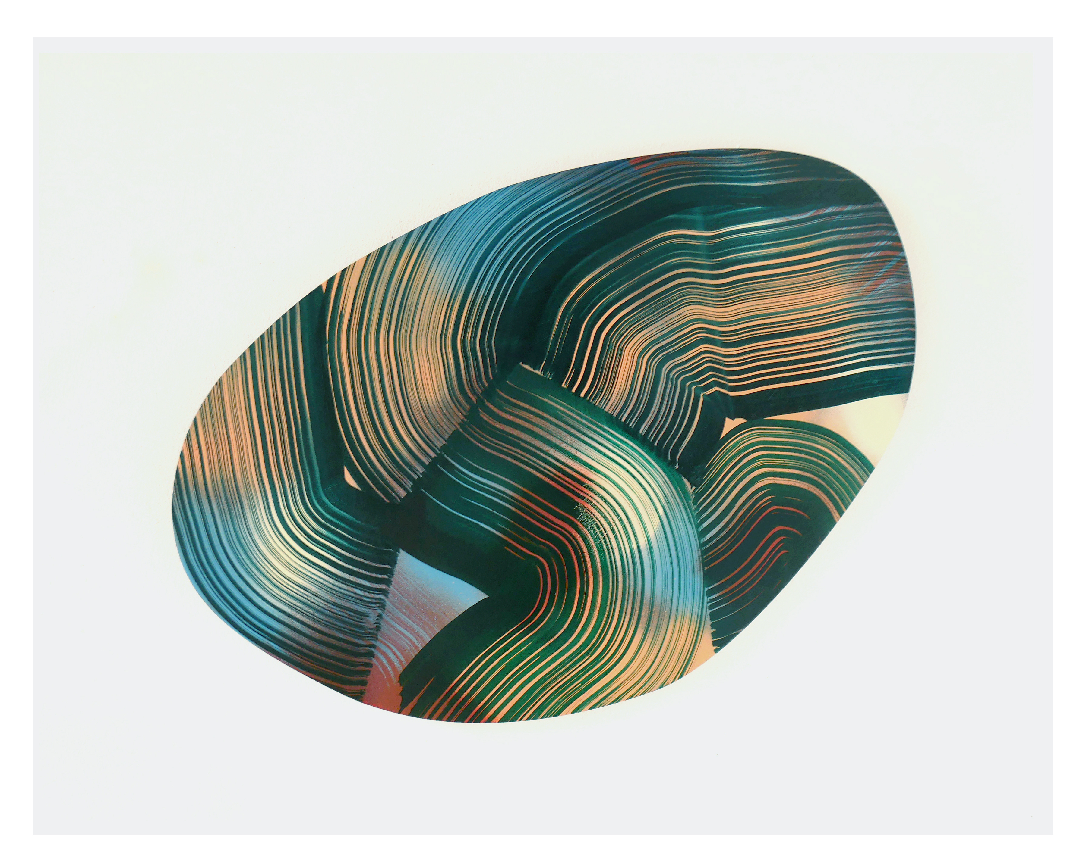 Blue shell, 2025, acrylic on plywood, 68 x 47 cm