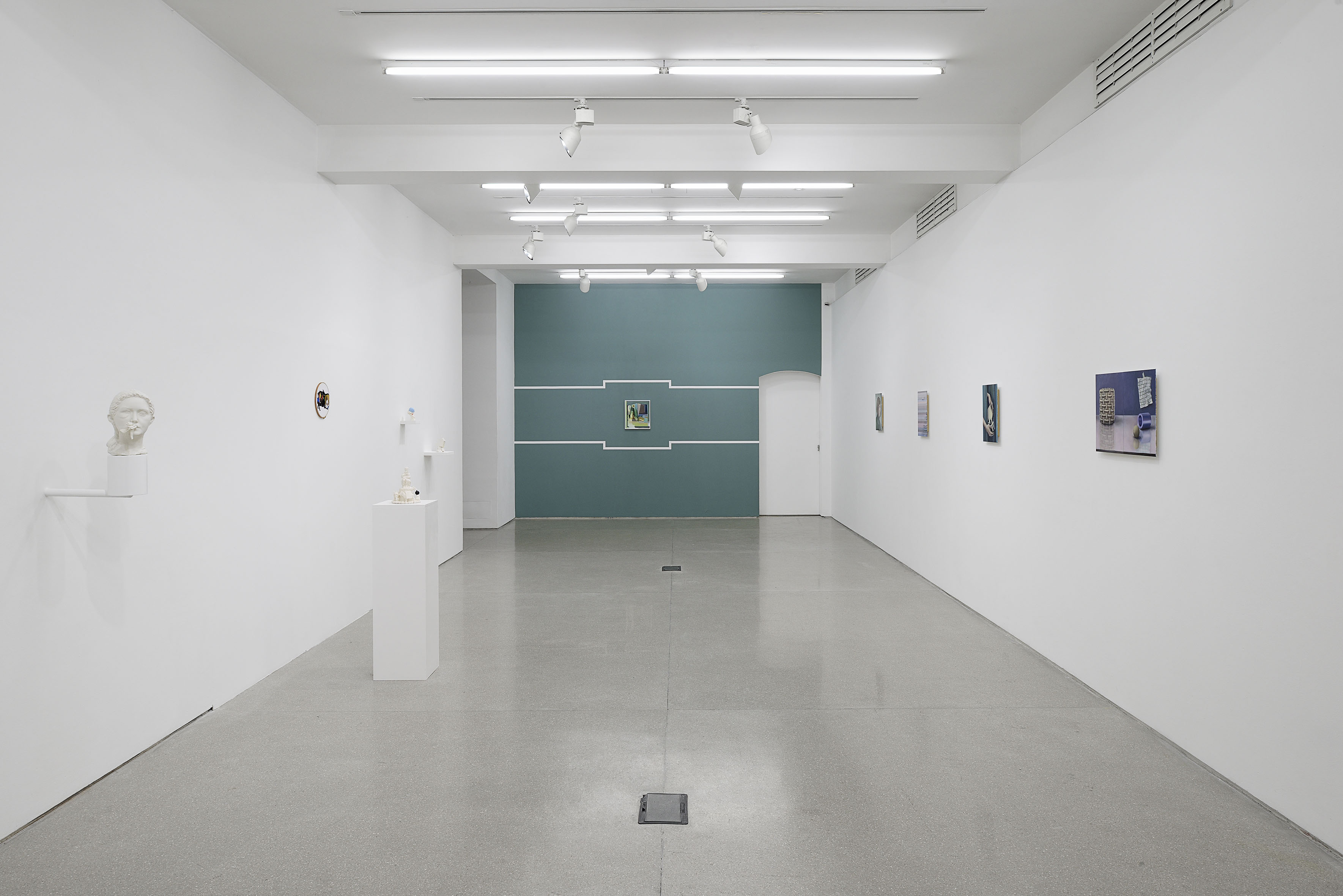 Installation view, June Mostra, British School at Rome, 2014 (Left: Ursula Burke. Right: Annika Koops)