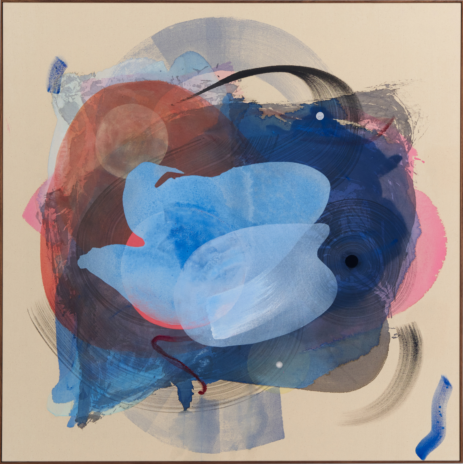 Blue Facet, acrylics on canvas, 2023, 128x128cm