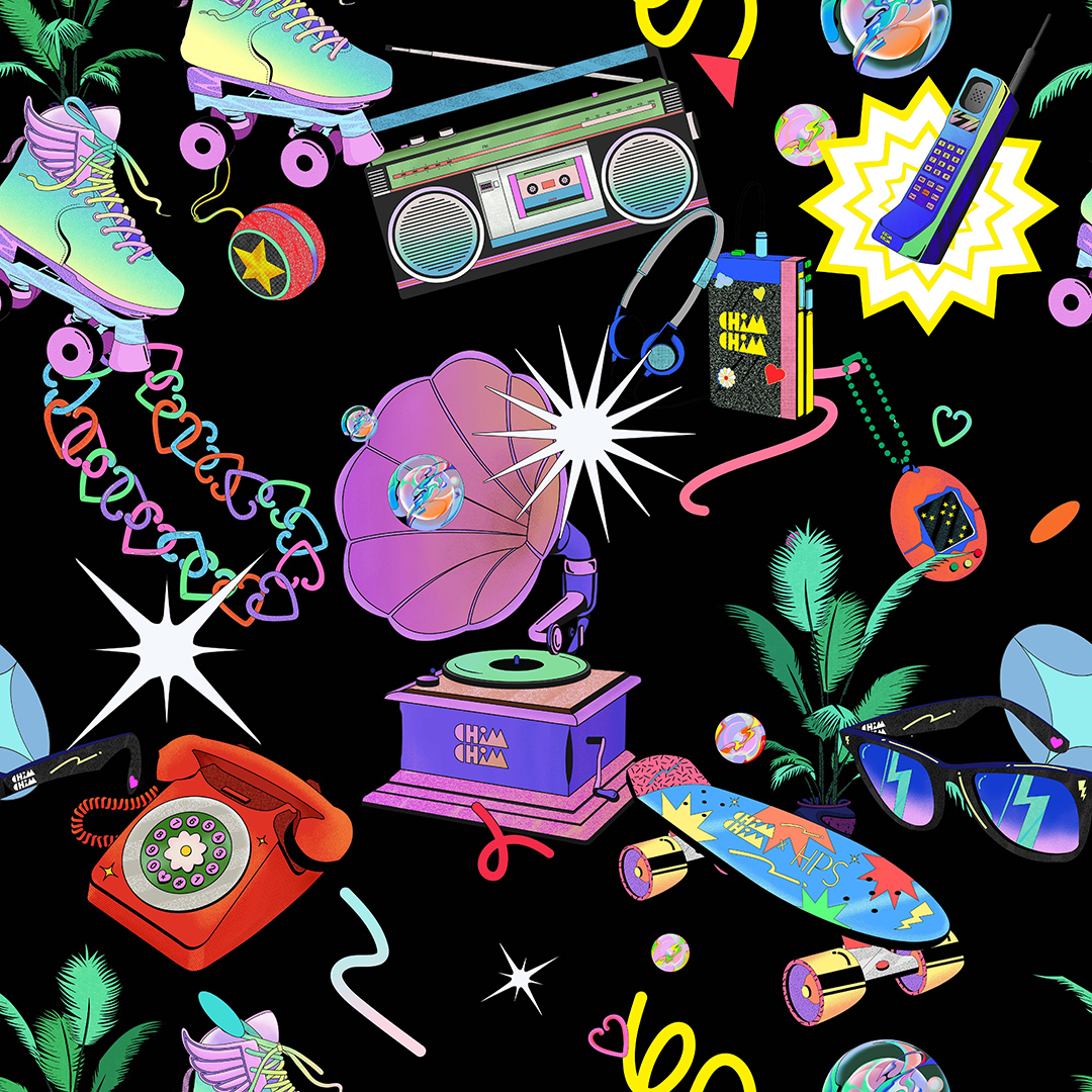 90's pattern (Black)