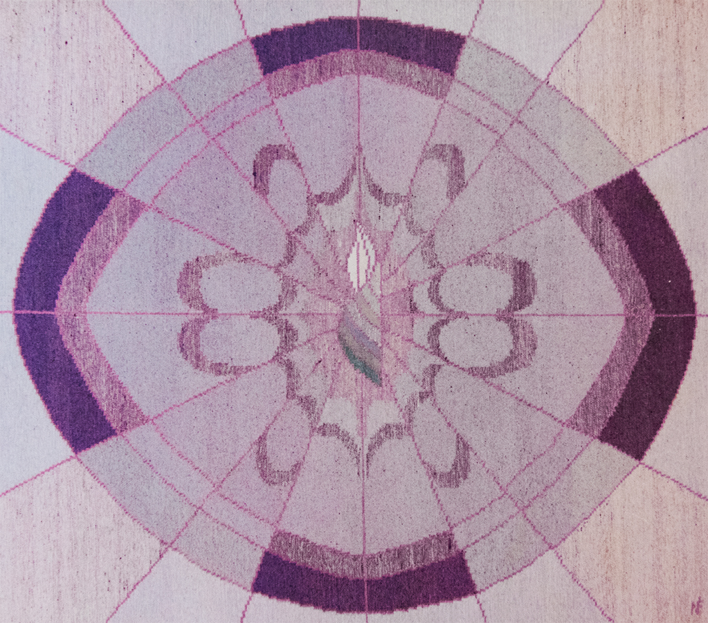 Handwoven wool rug. Serial production. 1970's