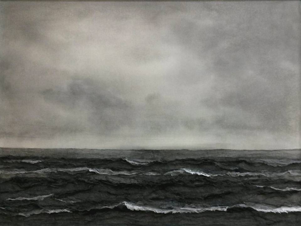 Gauze Work 140 x 120 cm Canvas, Ash, Gauze