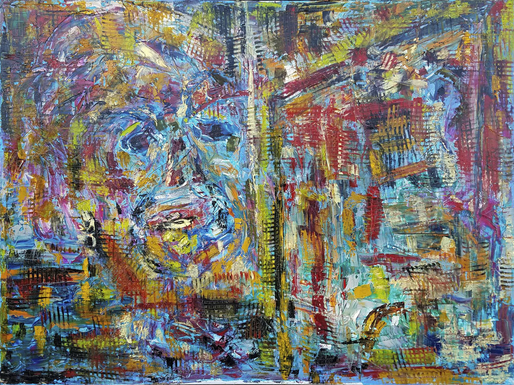 Faces of the Water. Oil on Canvas, size - 1210mm x 910mm(36" x 48") Created in January 1996. Inquire within.