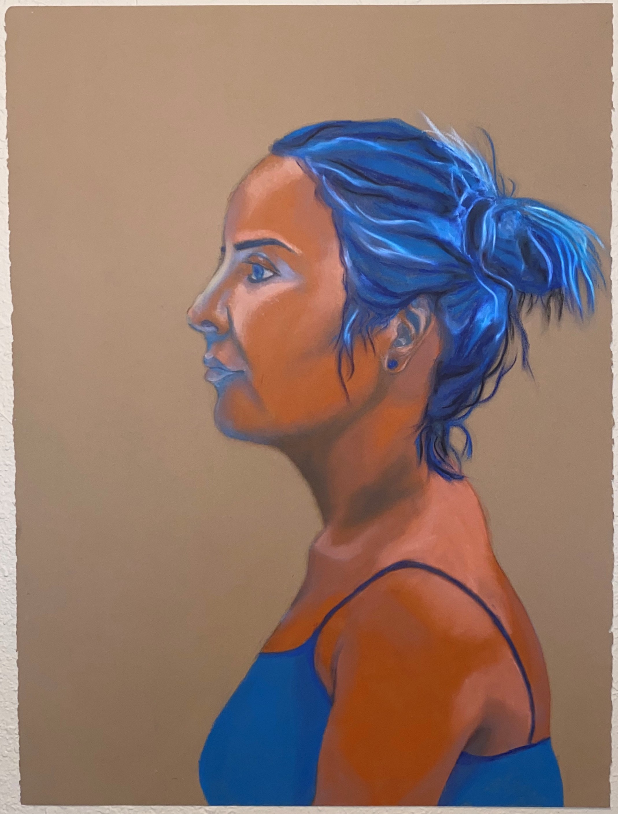 Blue Girl, Oil pastels , 18" x 12", $30