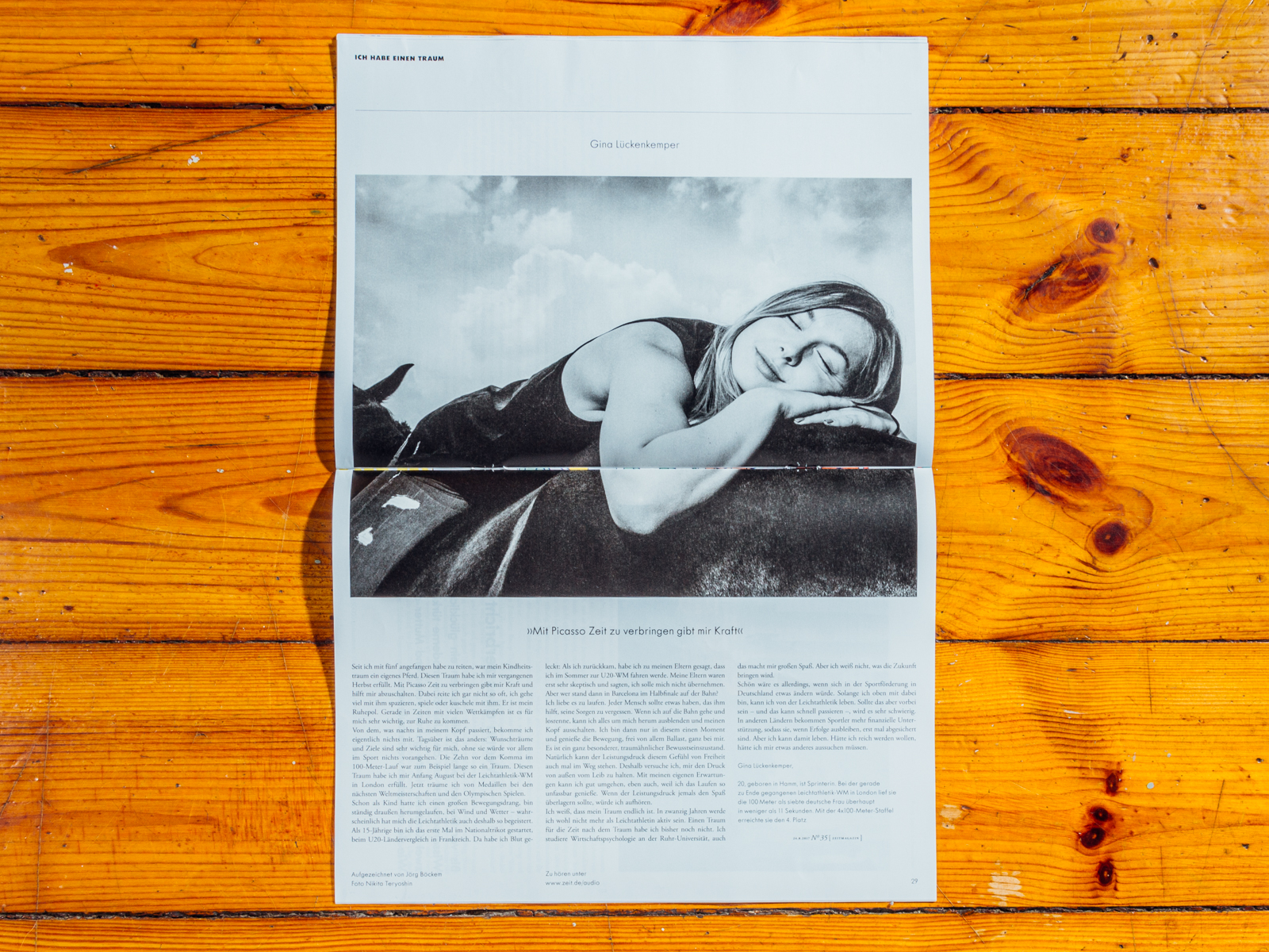 Zeit Magazin / "Ich habe einen Traum" mit Gina L&uuml;ckenkemper / August 2017