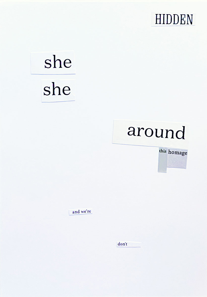 6/8 — EIGHT WORD COLLAGES.Akin to a Fluxus-type exercise, eight words or sections of text were pulled at random from a collection of cut-out text from print publications and then organized to create each piece.Found text on bristol A5 paper 5.8" x 8.3".