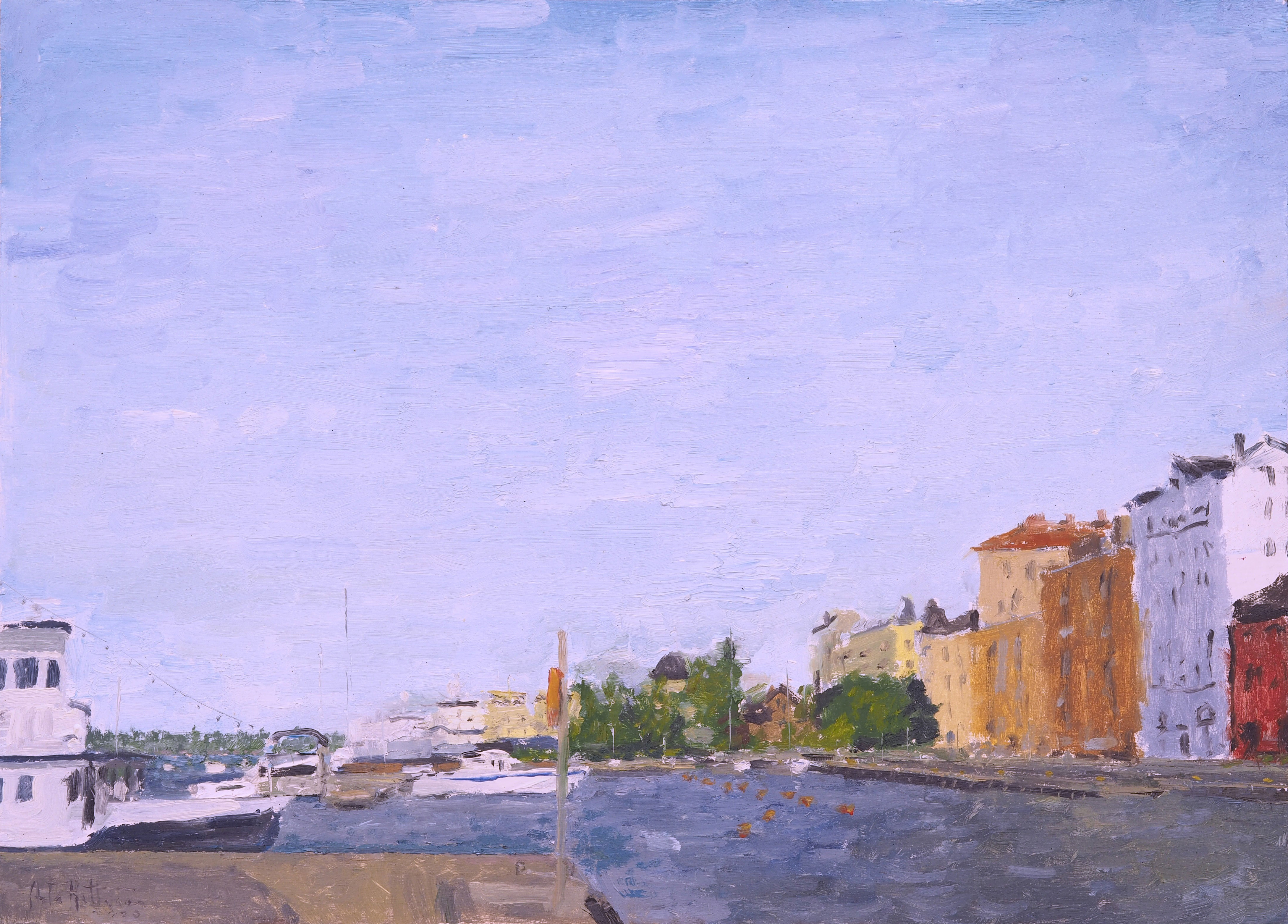 "Pohjoissatama", oil, 34x47cm, 2020