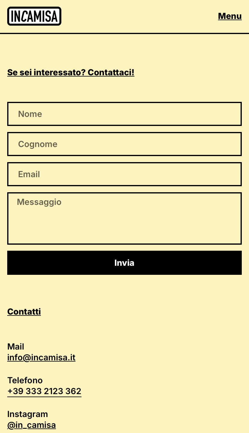 giallo.studio graphic web-design for Incamisa