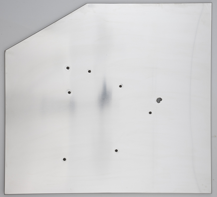 Kelly 3, 2006, gunshot and stainless steel