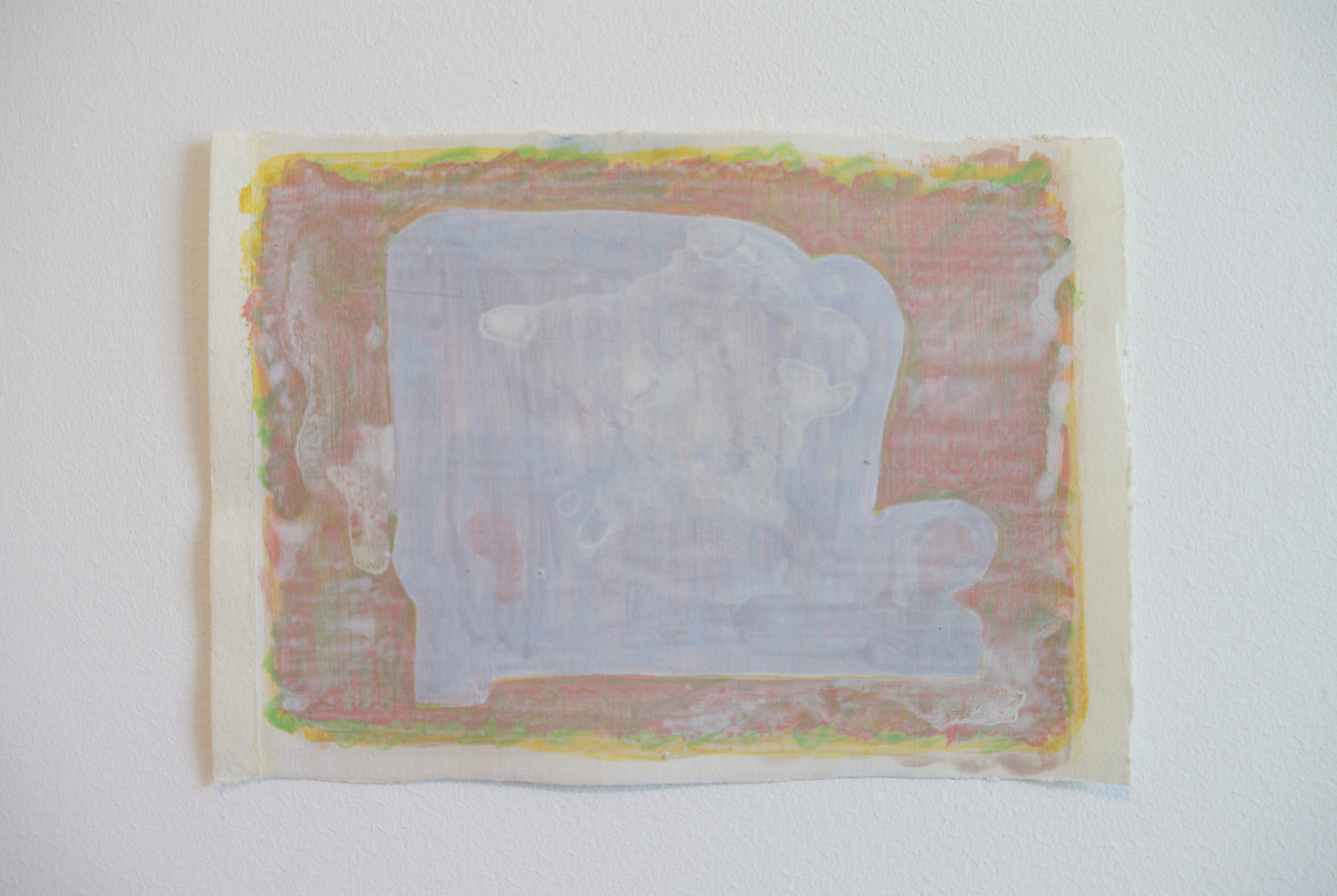 Untitled (sofa), 2020, acrylic on paper, 9.5x13.5cm