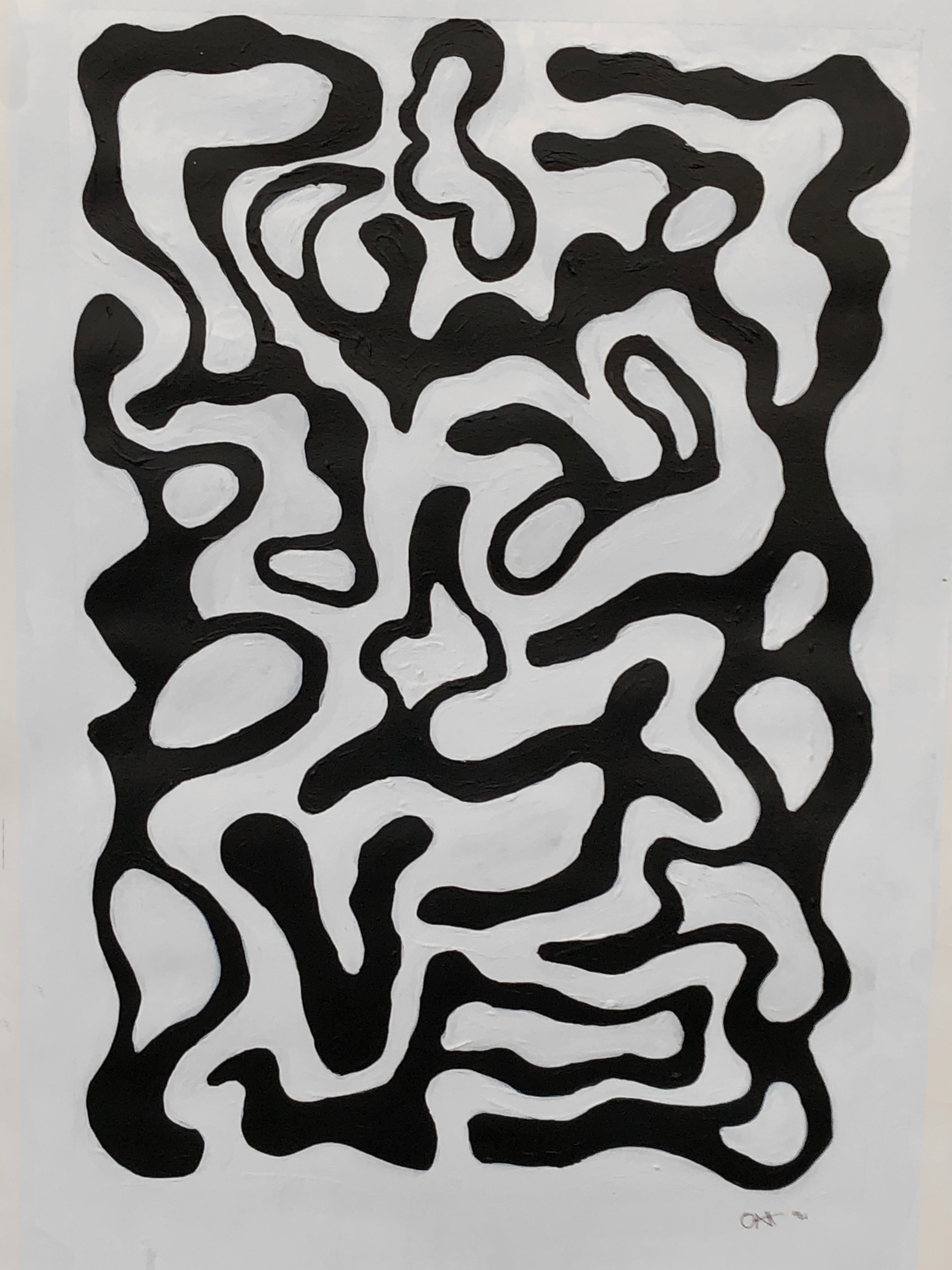 dances with kara, 2021. acrylic on pressed paper, 17 x 24&rdquo;