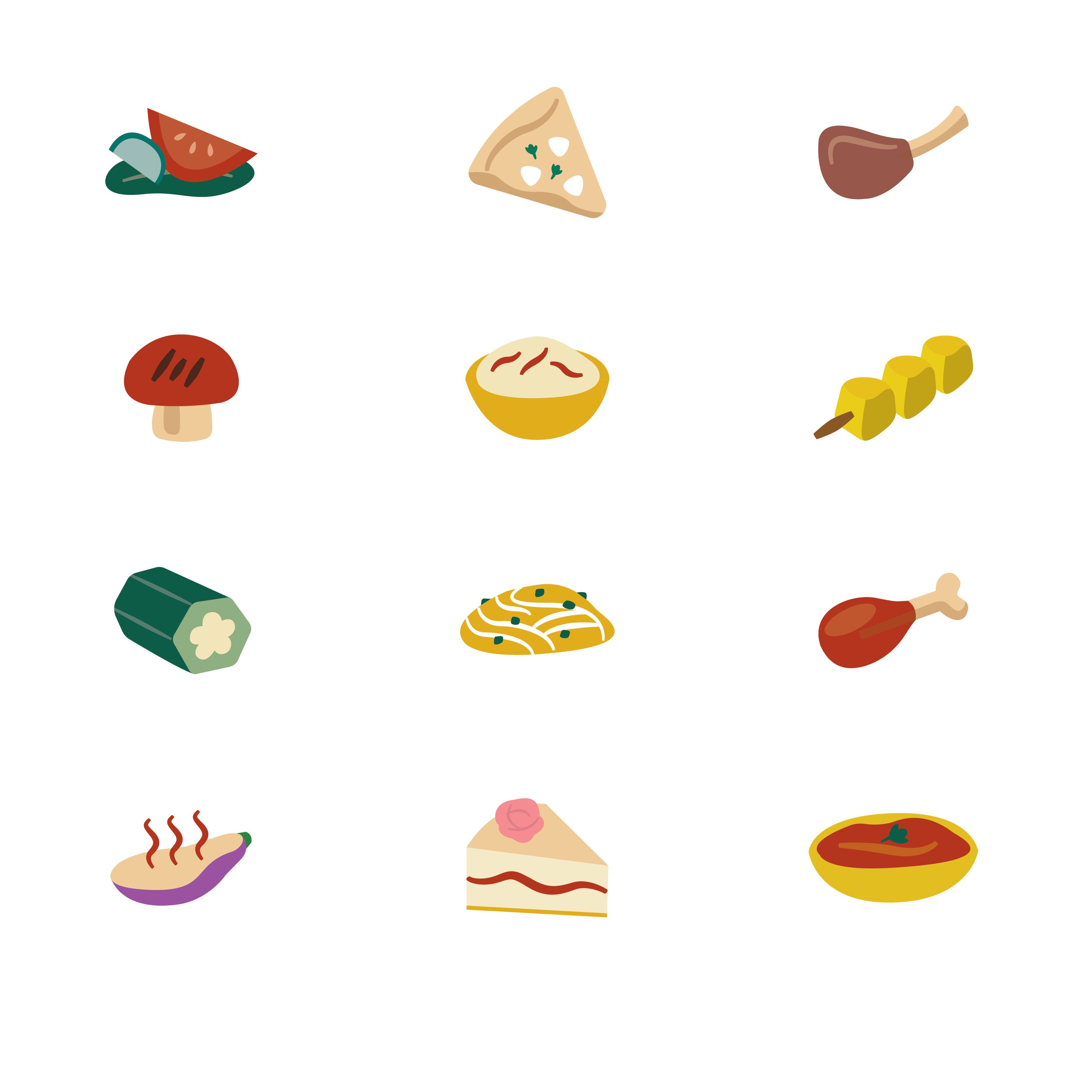 I created custom Hakkan-Indian food icons for each menu item.