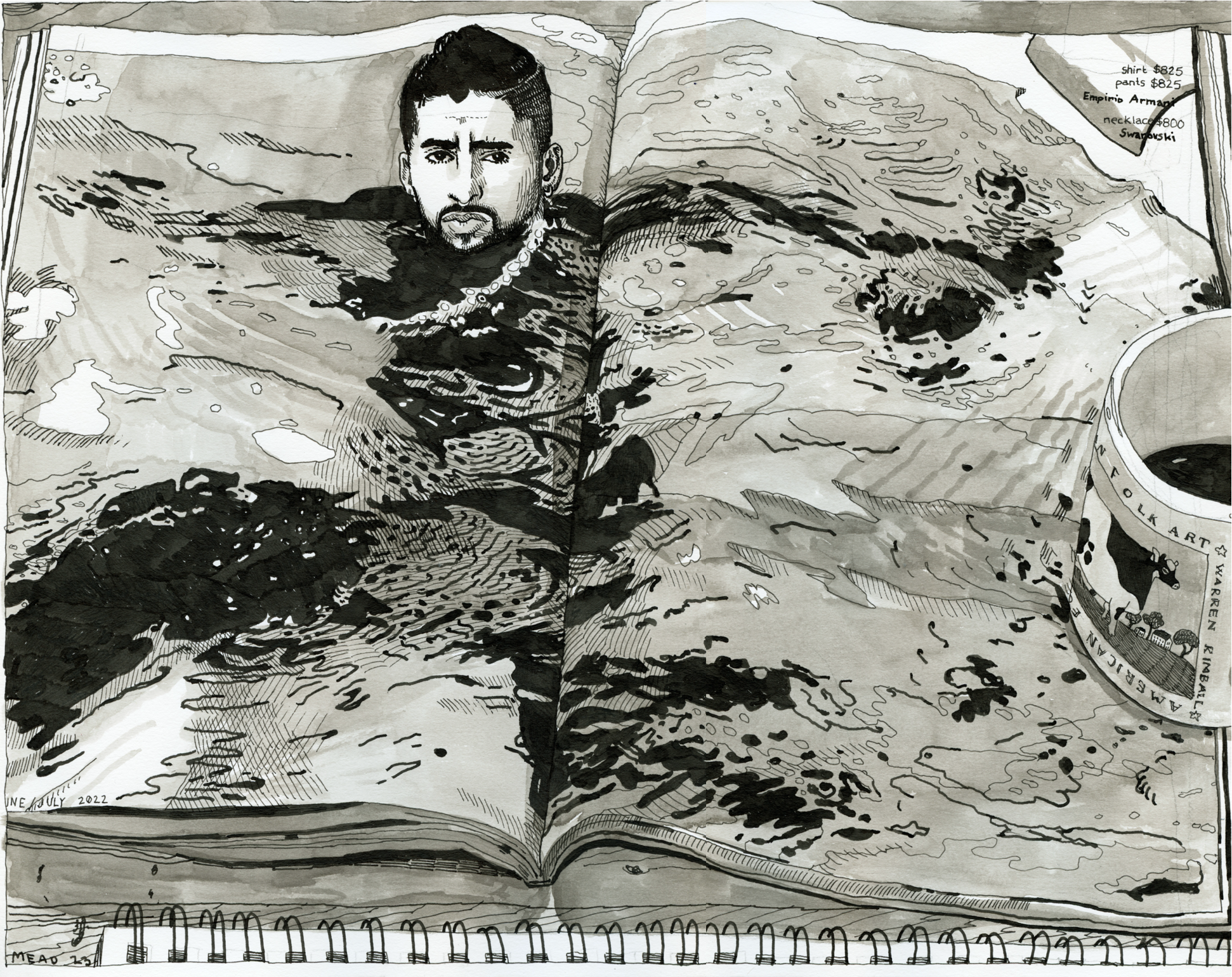 Bad Bunny GQ Centerfold. 9" x 12"