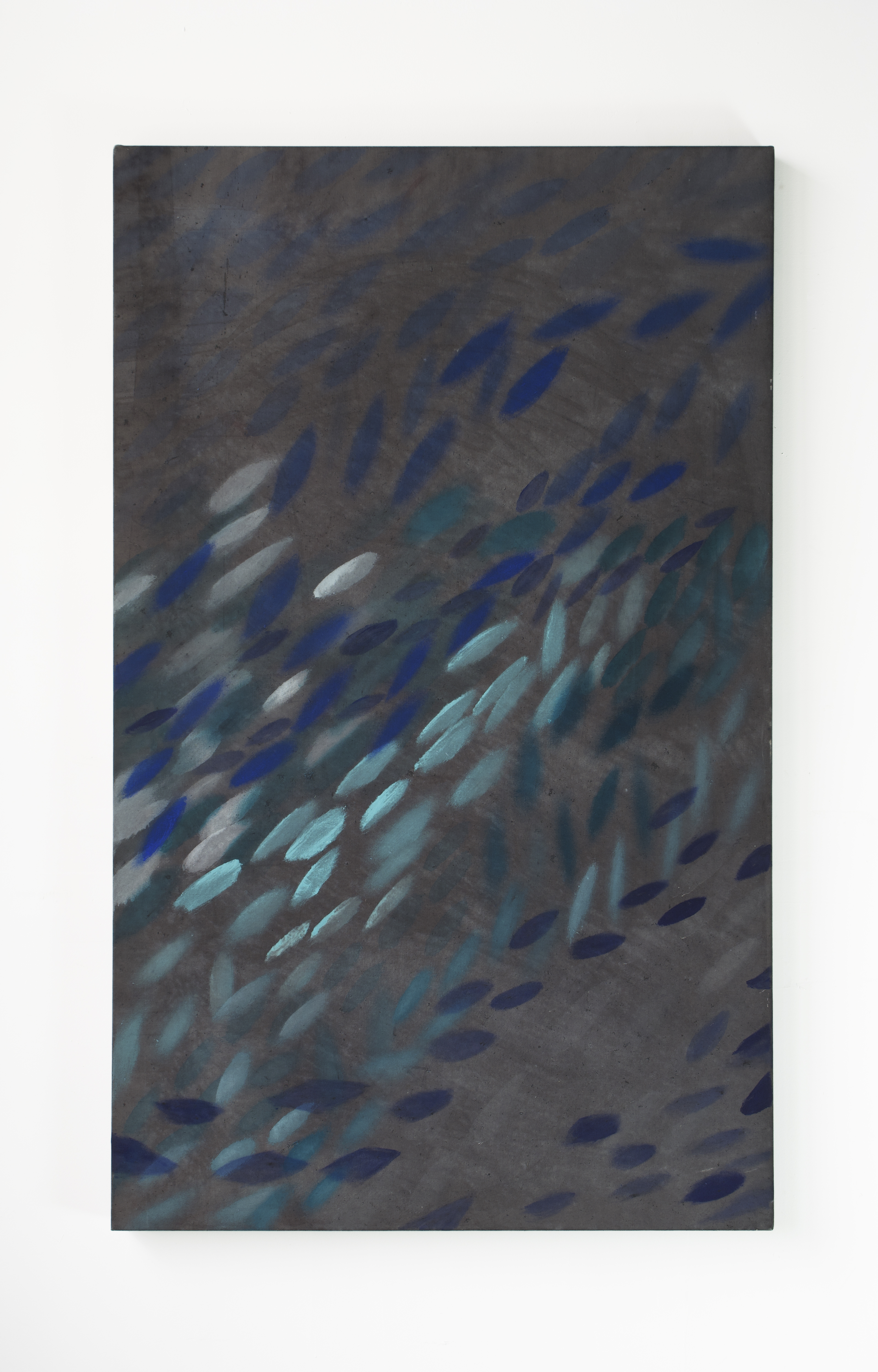 light (blue & grey), acrylic paint on canvas, 55"h x 32"w
