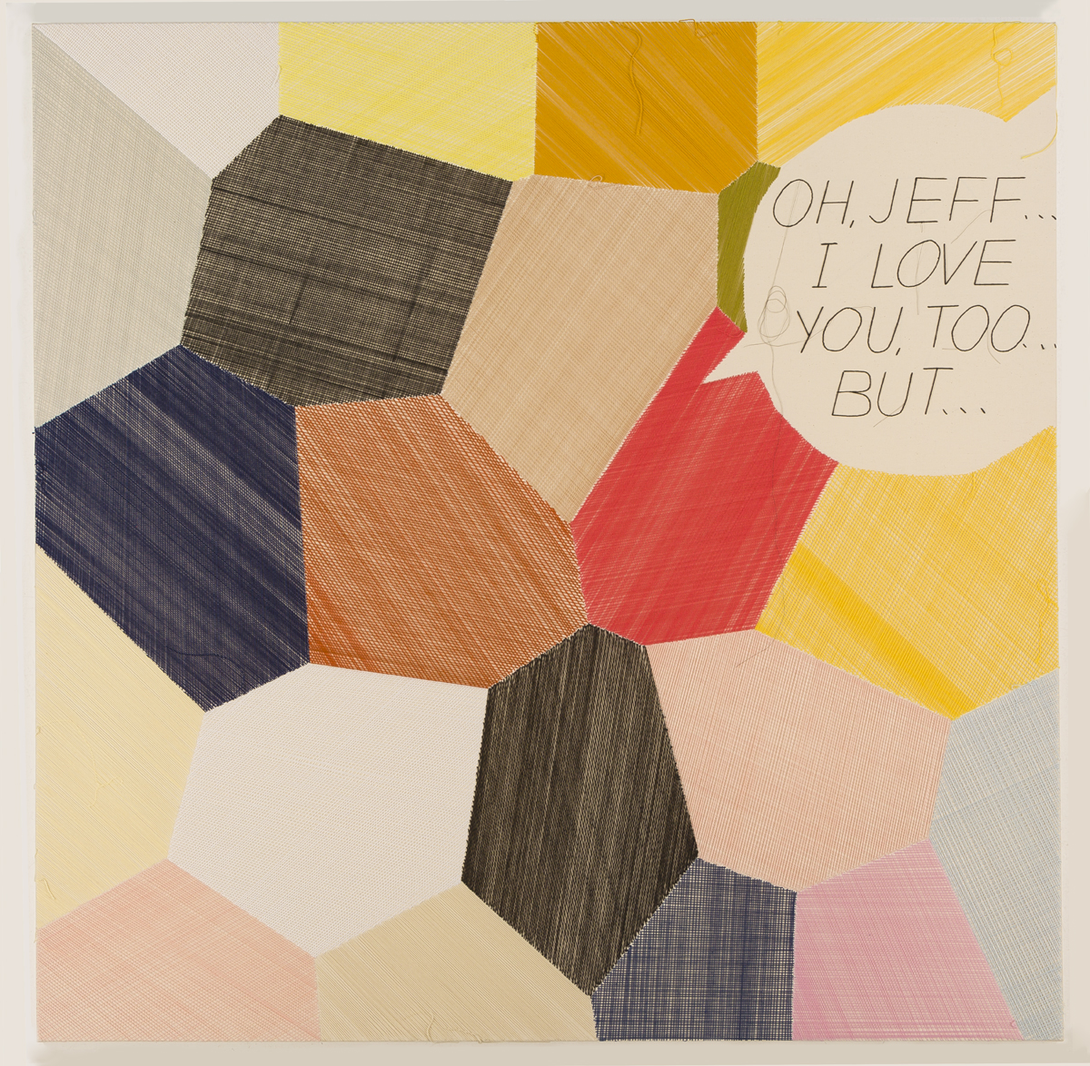 LICHTENSTEIN TESSELLATED 01 | Hand embroidery on canvas | 120 x 120 cm | 2013