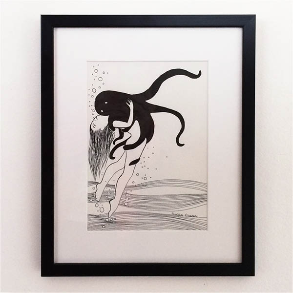 OCTOPUSSY VI Original, framed