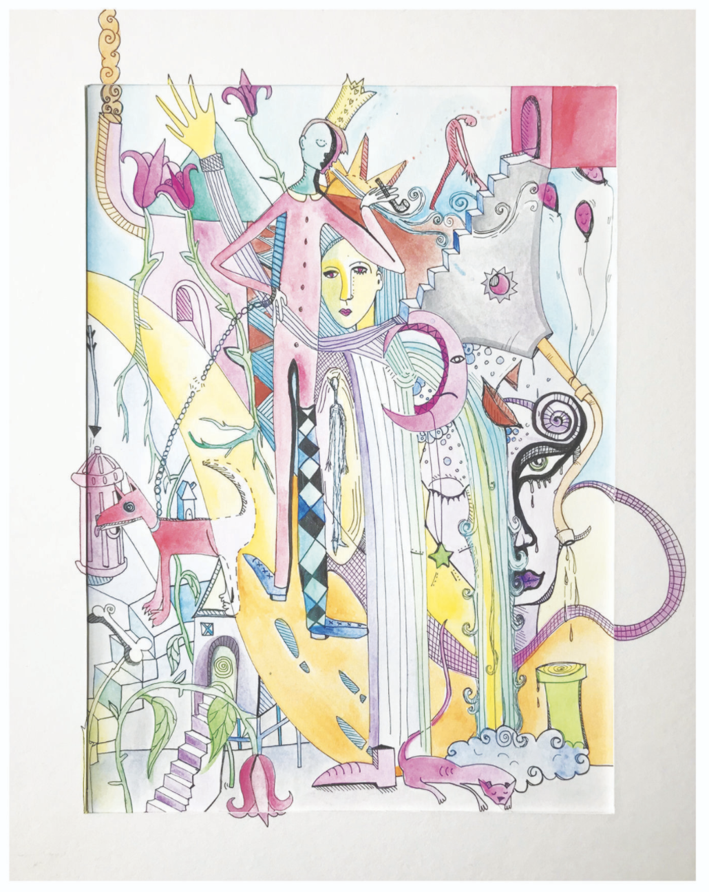 The Sandman, 11 x 16 inches, Ink and watercolor, 2017.