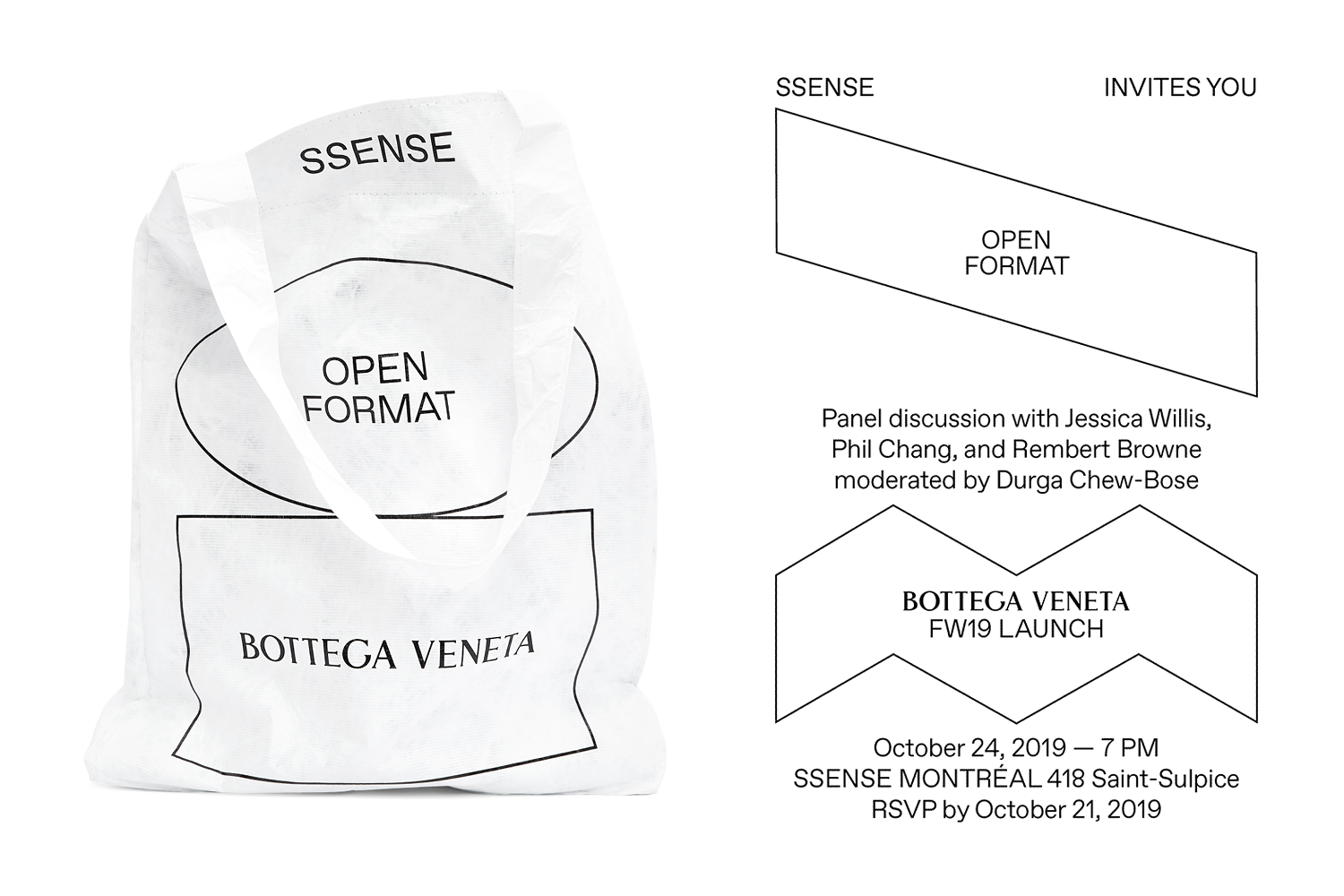 SSENSE : BOTTEGA VENETA, 2019. RETAIL GRAPHICS. Design Direction: Gabriel Melcher; Design: Camille Leblanc-Murray.