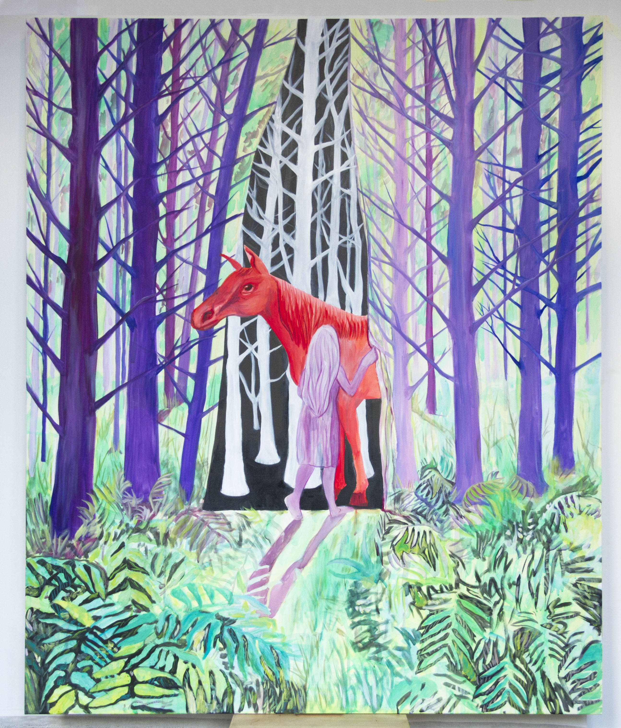 And then went out another horse that was red. 150 x 120 cm. Encres et huile sur toile. 2022