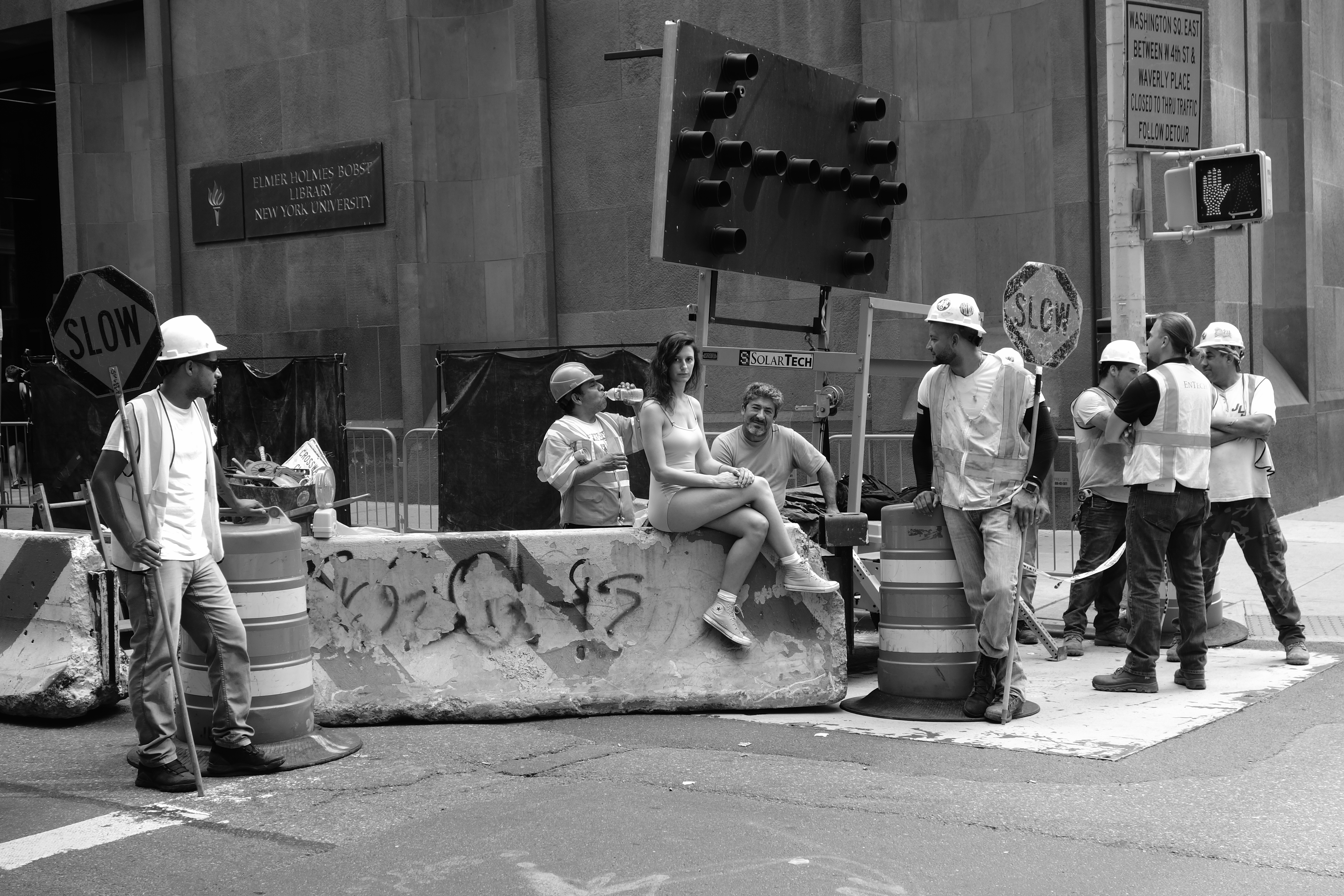 Femme Body in the Centre of Construction