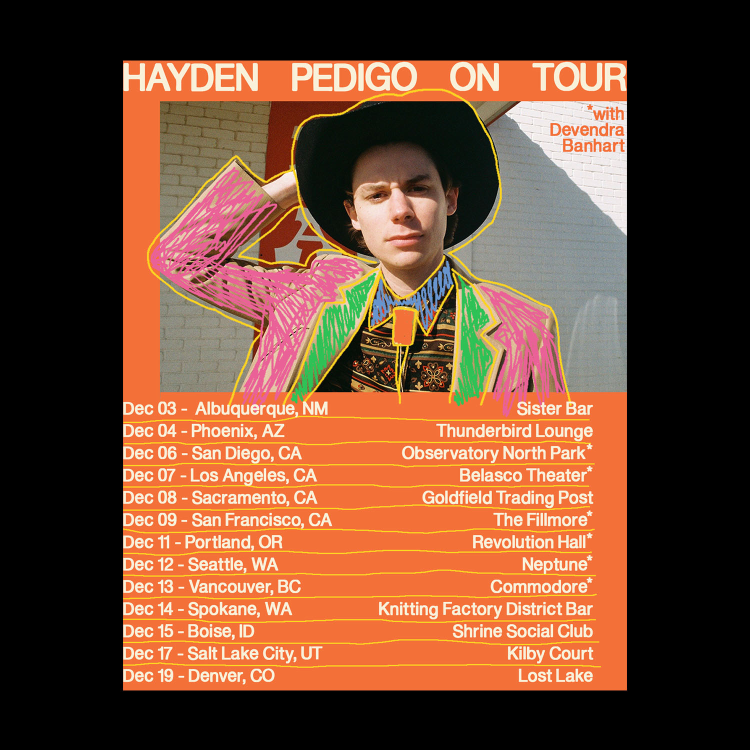 Hayden Pedigo Tour Poster