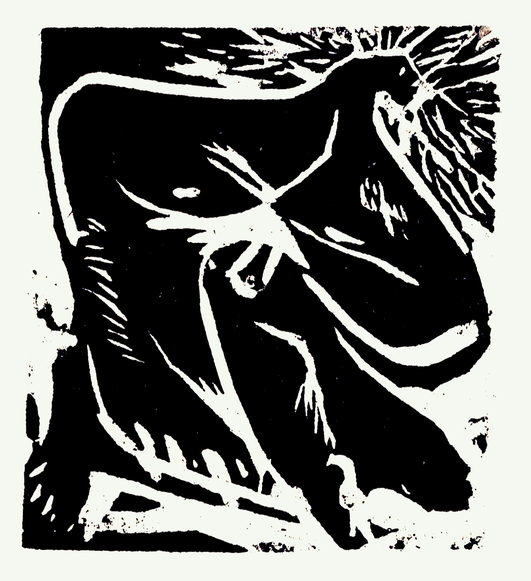 Ominowoodcut print on paper, edition of 15, 12x8cm, 2012