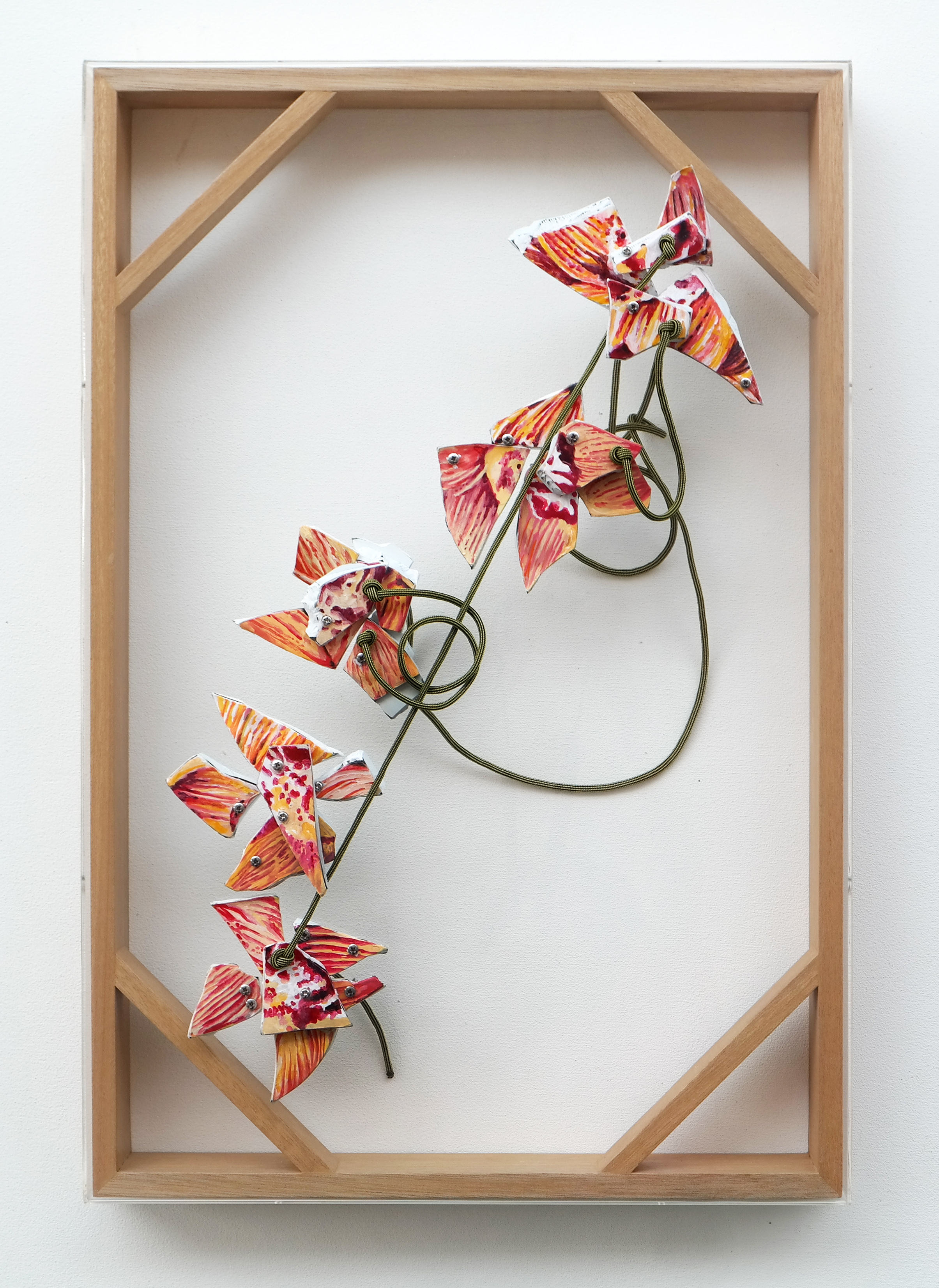 Saturday Construction #3 | 2022 | Wood, acrylic, resin, cord, acrylic paint | 60 x 40 x 5 cm