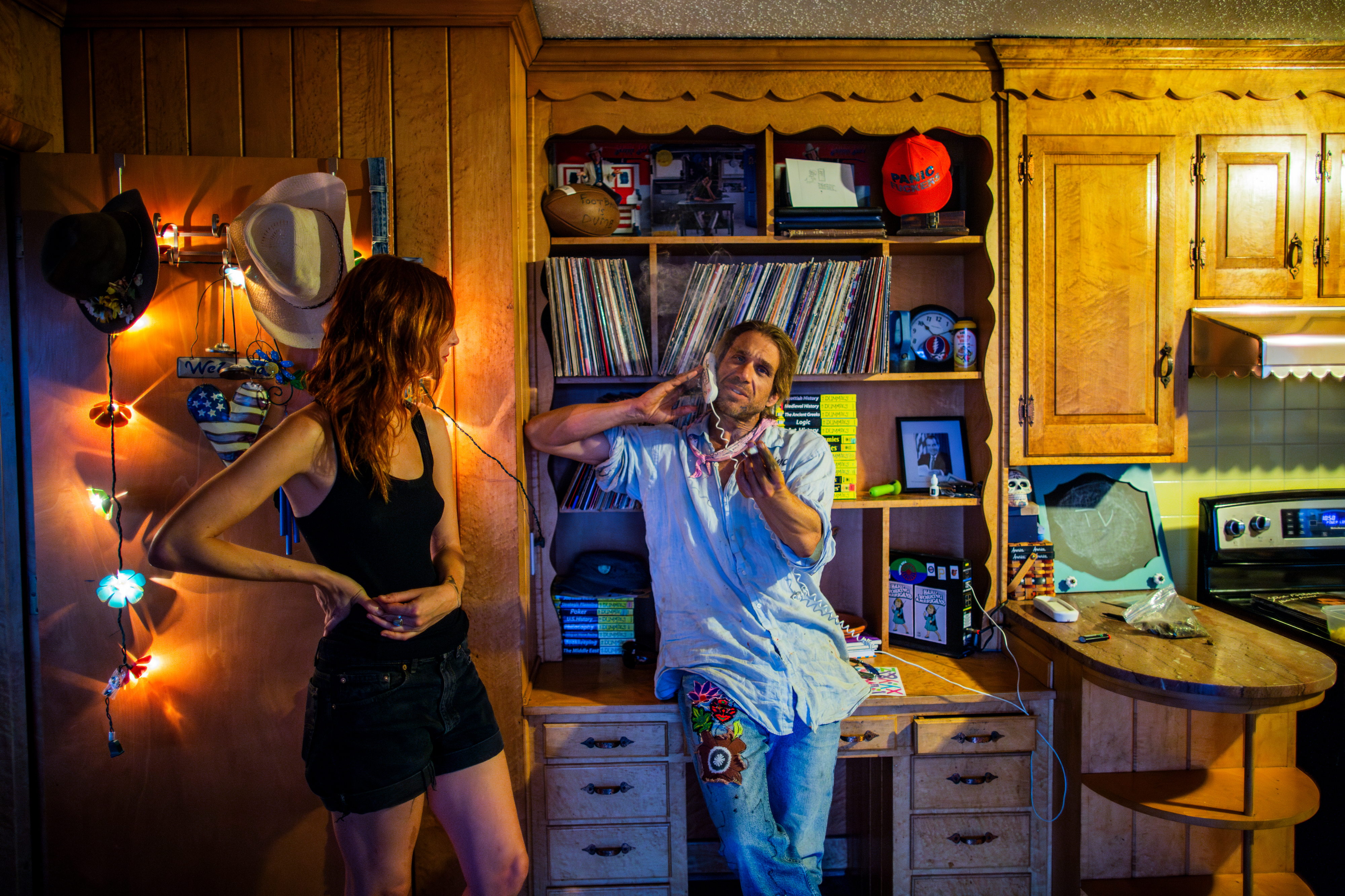 Folk musician Todd Snider smokes at joint in his Hendersonville, Tenn. kitchen. (The New York Times)