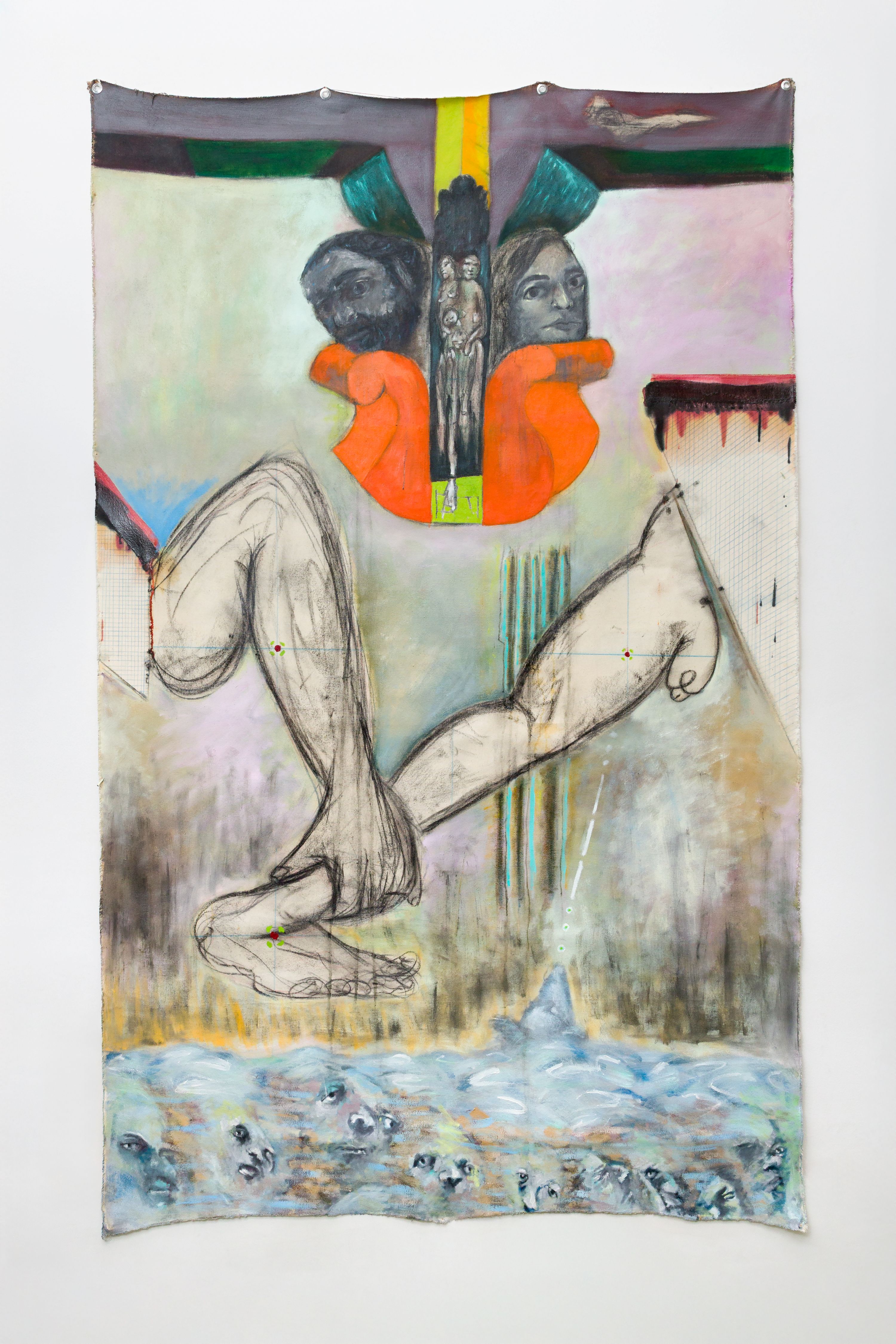 Rodrigo Echeverr&iacute;a Collateral Damage, 2024 Oil on canvas 118 1/8 x 59 in 300 x 150 cm