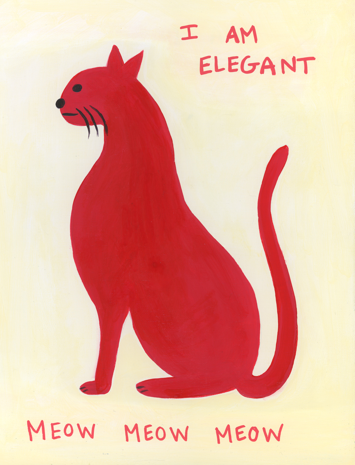 Master Study No. 34. 2022. Acrylic. Canvas on Panel. 11x14” (David Shrigley. Red Cat.)