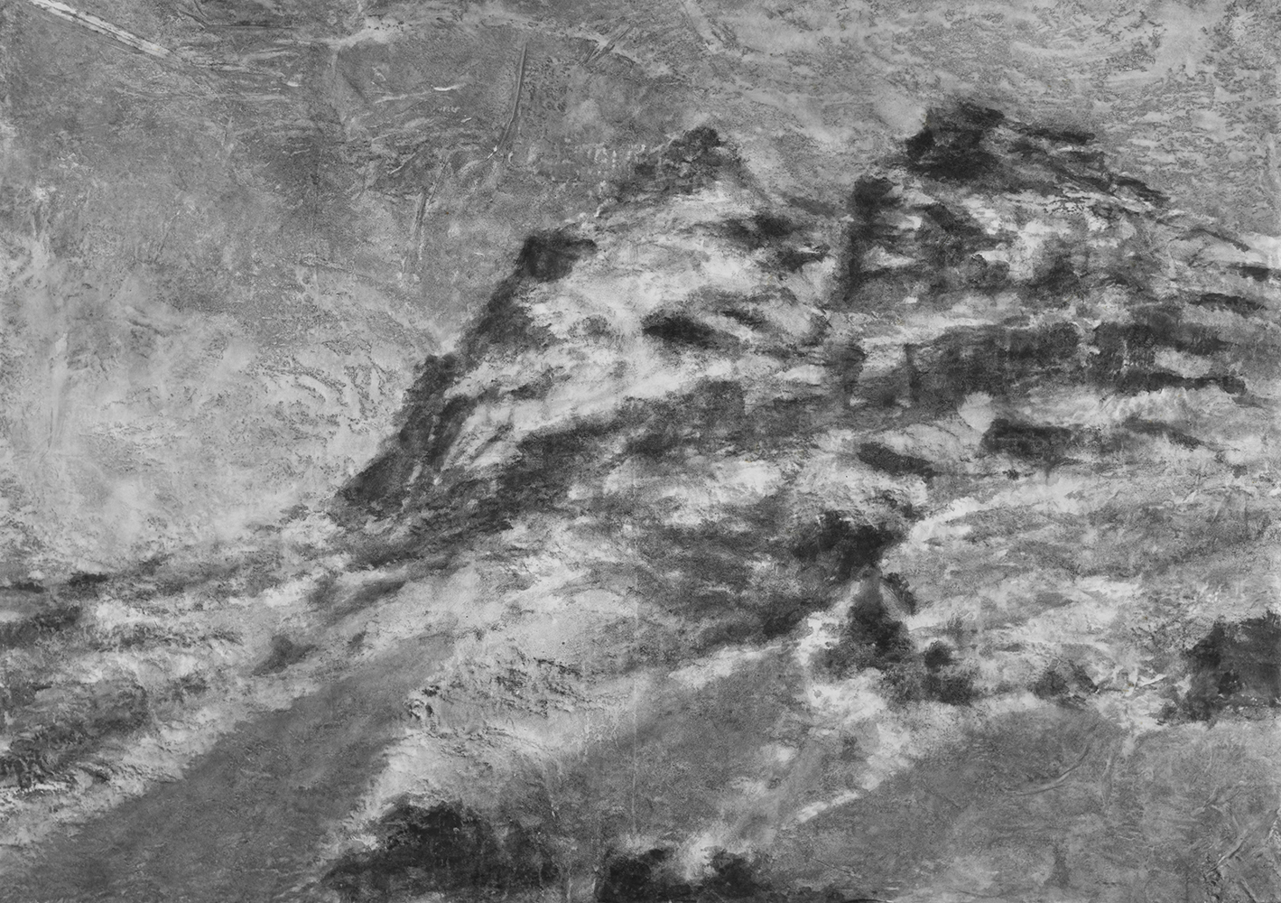 Mont analogue (XIII) [Analogous Mount (XII)]Indian ink and methylcellulose on canvas140 x 200 cm, 2024