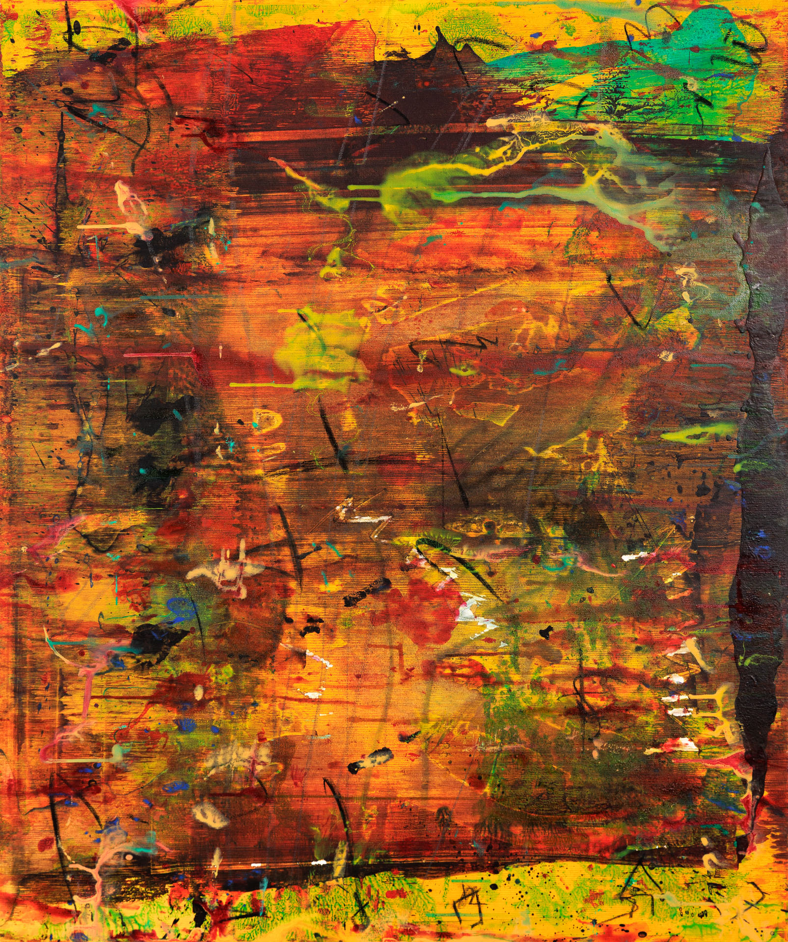 o. T.Acryl, Kohle, Anthrazit auf Leinwand120 x 100 cm