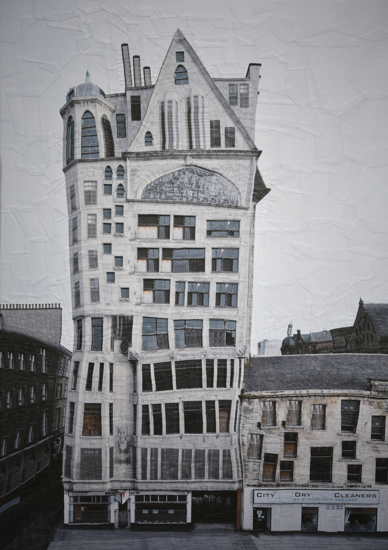 Lion Chambers, 170 Hope Street Glasgow, Original photo Jann Erhard & Hermes Killer, 2020, 11.5 x 16.5 inches 