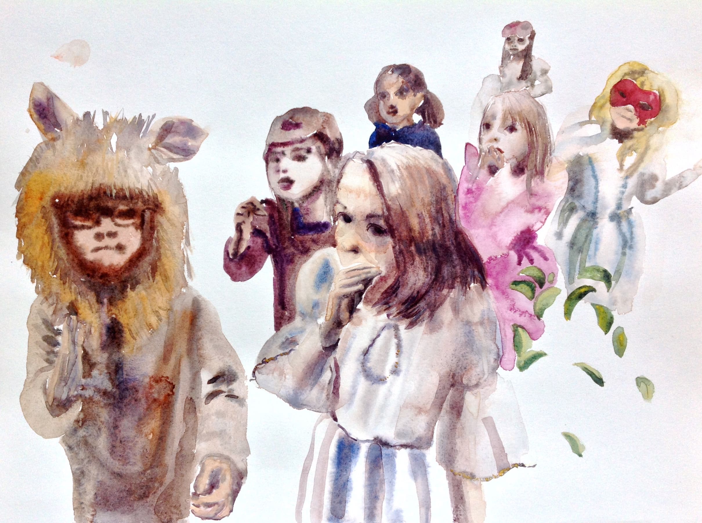 kids, aquarelle, 35x50 cm 2016