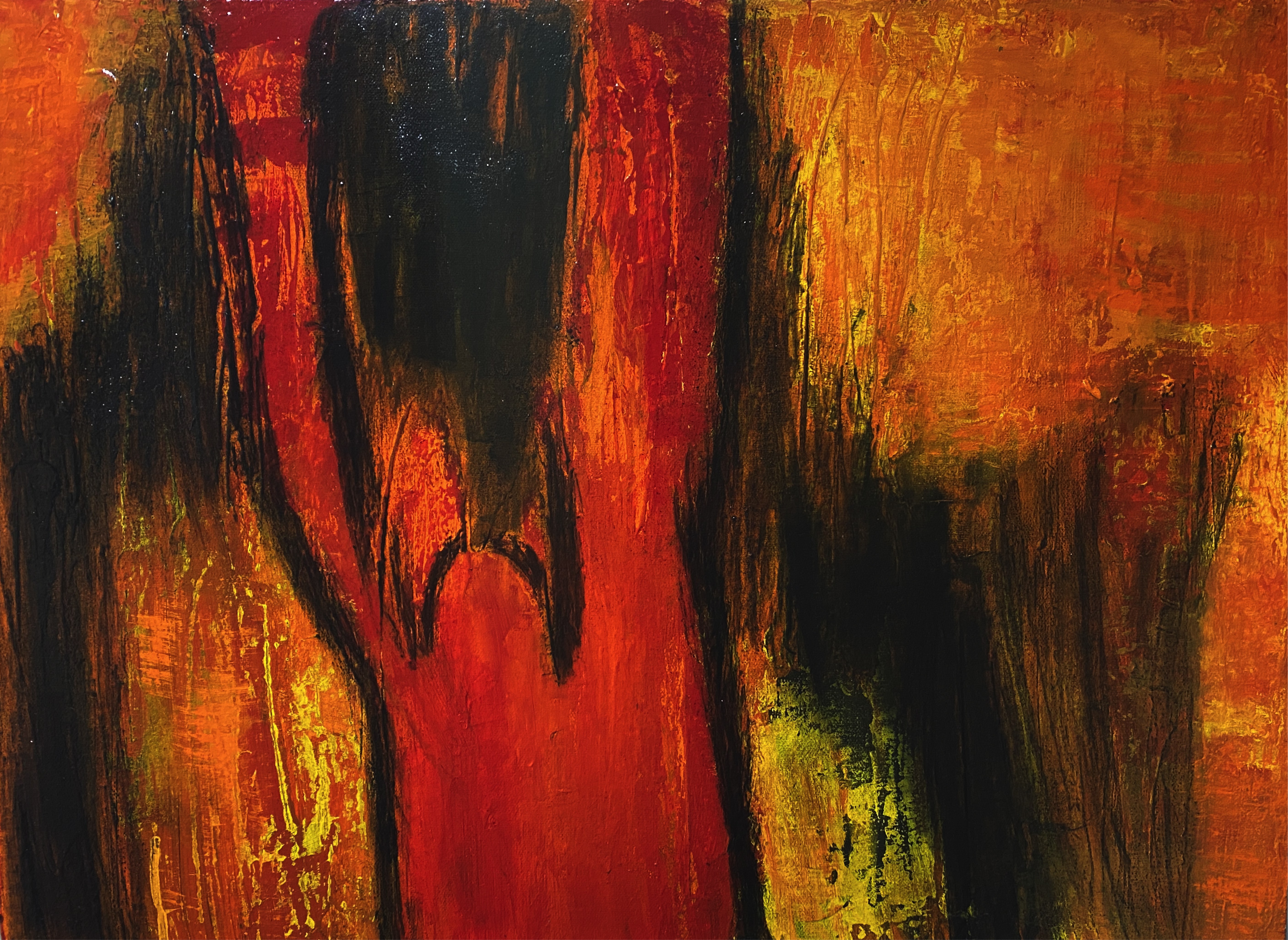 MHB untitled, 2019, 18’’x24’’, Acrylic and charcoal on canvas