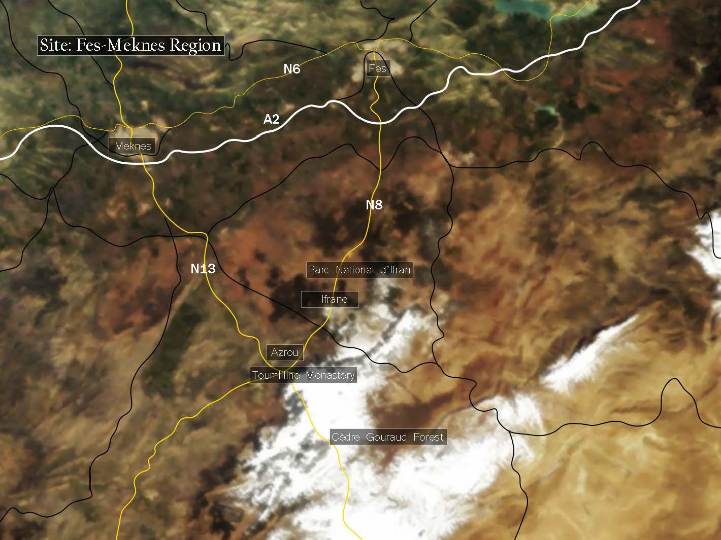 Satellite Map, Ifrane Province
