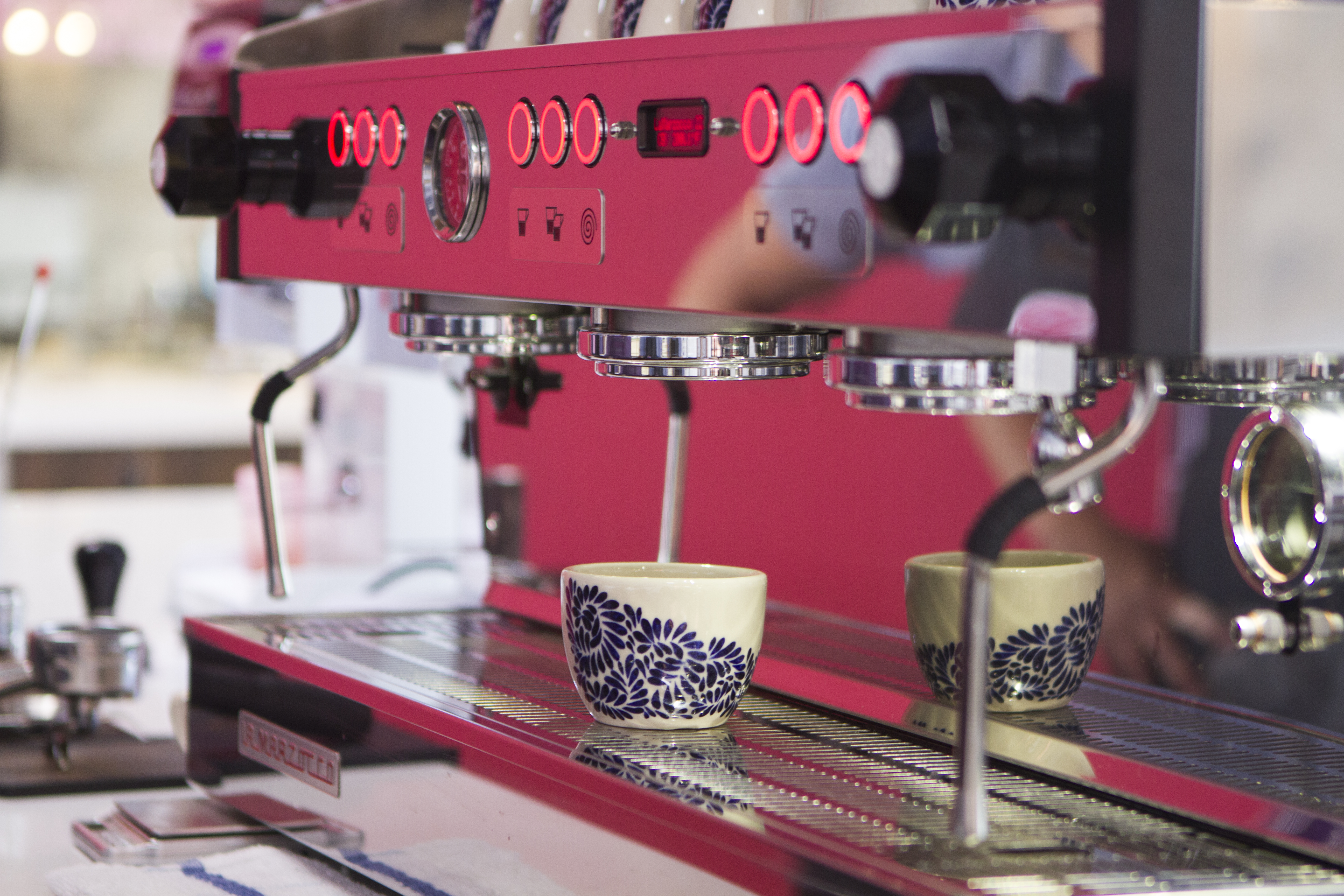 Talavera pattern on espresso cup.