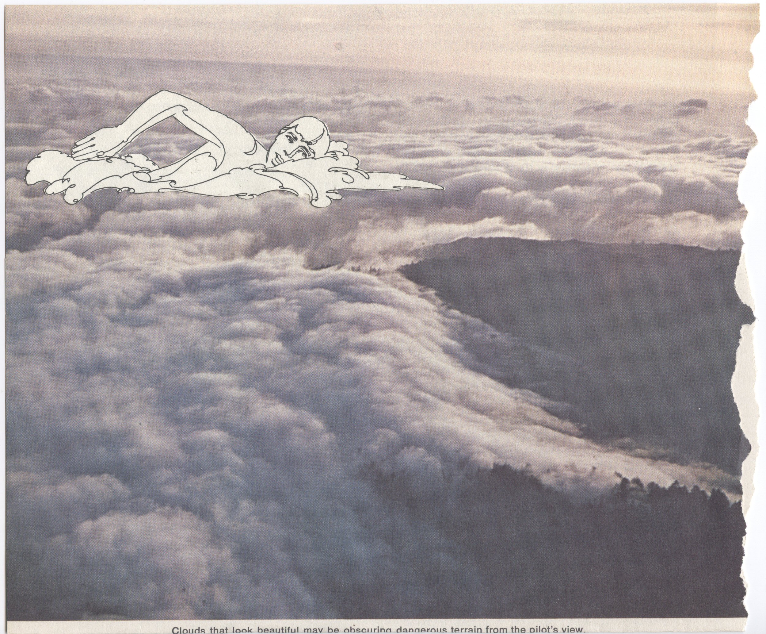 skydiving - (hand-cut paper collage) 2009 - SOLD