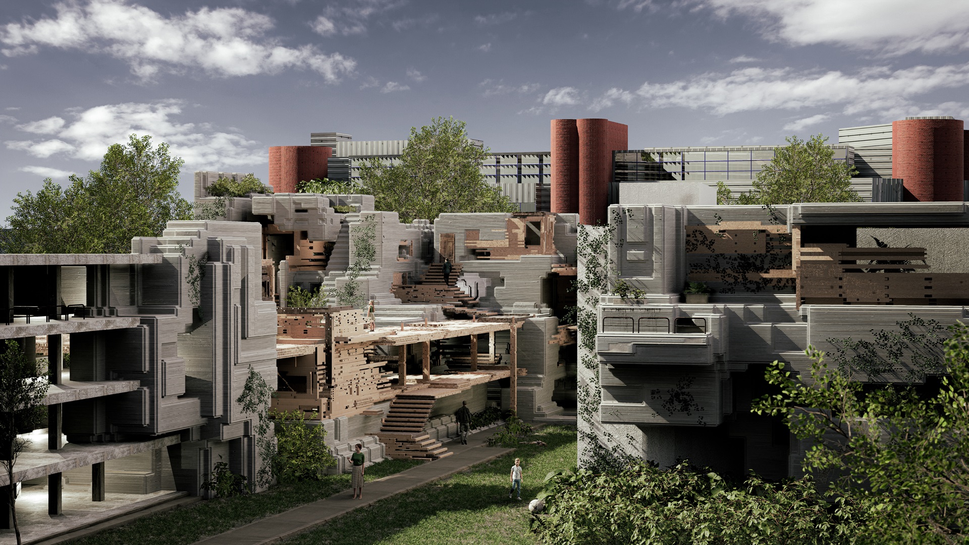 building process, rendering
