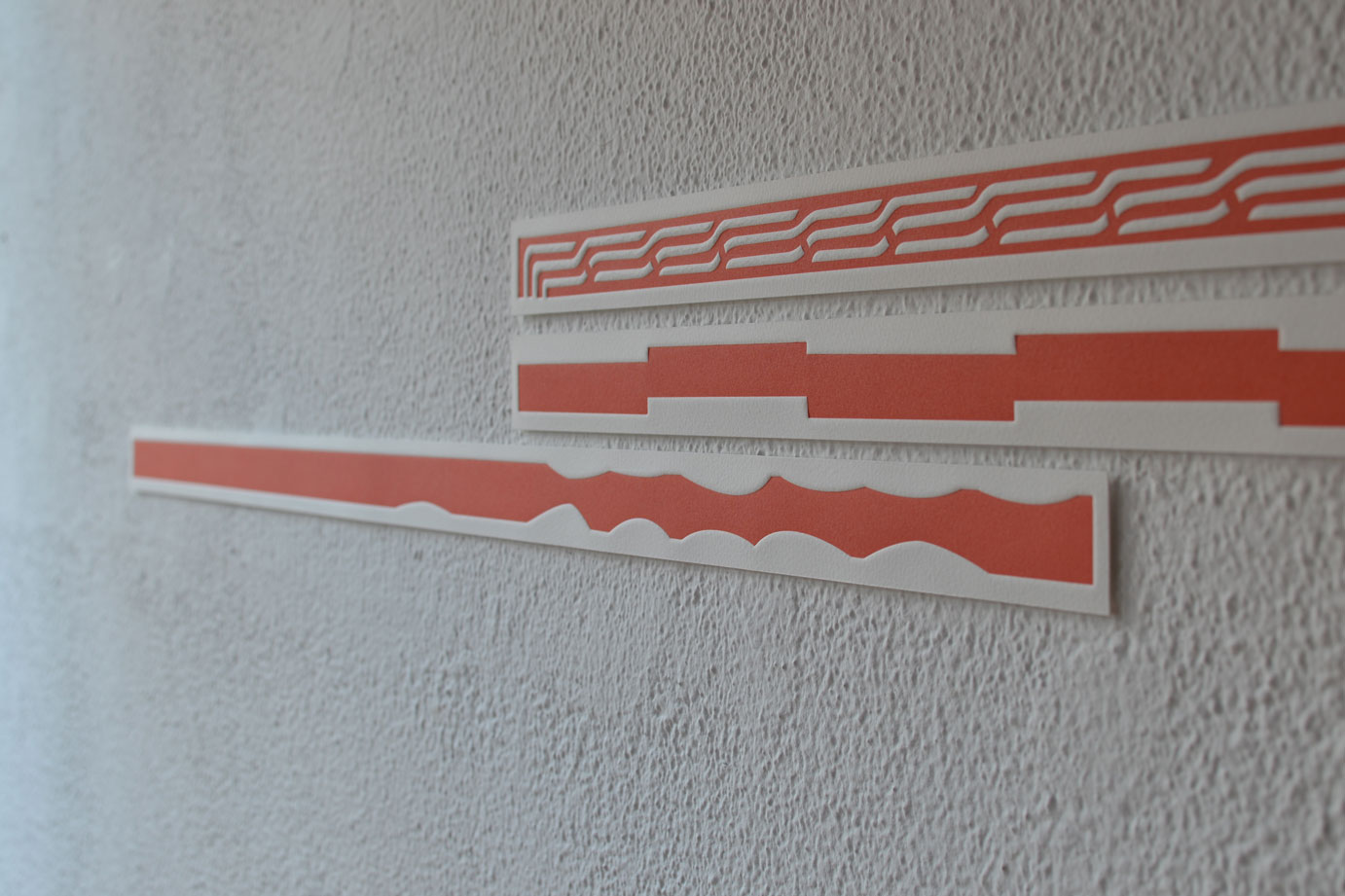 Untitled, 2019, relief print on Somerset White paper, unique prints, 92,50 x 4 cm