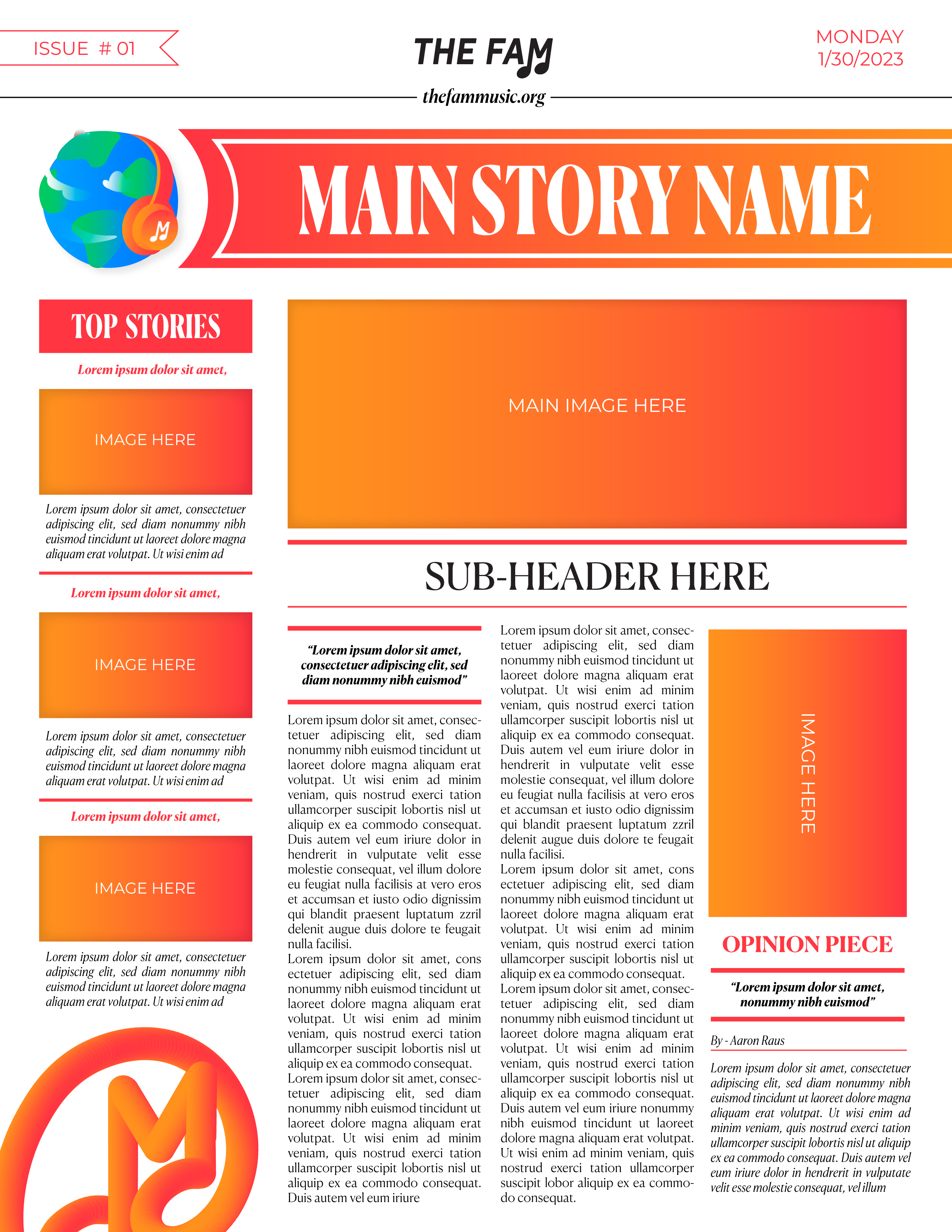 FAM Newsletter Template