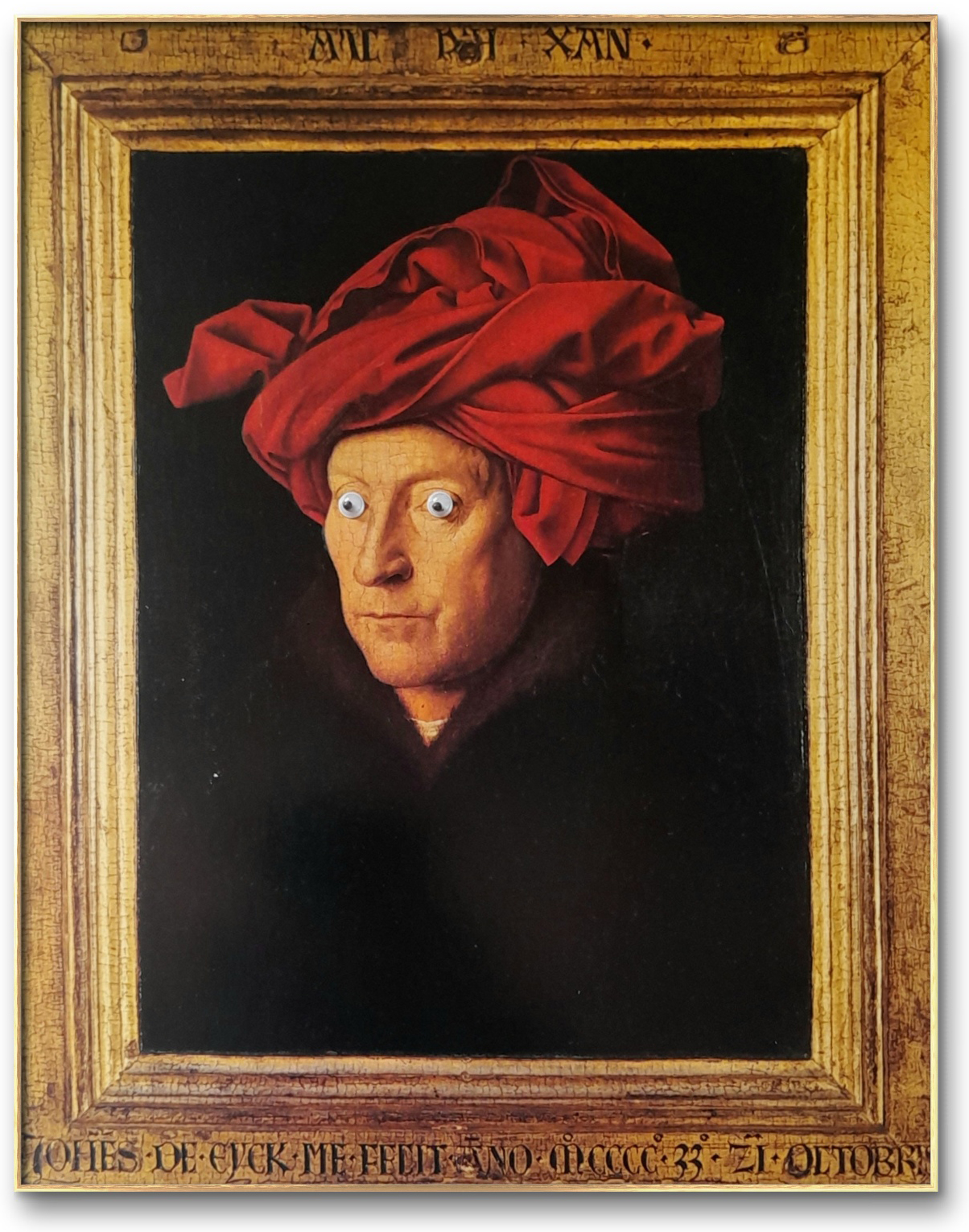 - Olá, o Homem de turbante e ficaria lisonjeado se você me levasse pra casa. De JAN VAN EYCK. cerca de 1433. 18 x 23.5. GALERIA NACIONAL - LONDRES