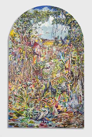 Wild Altar, 2021. Acrylic on canvas, 110”x 69” 