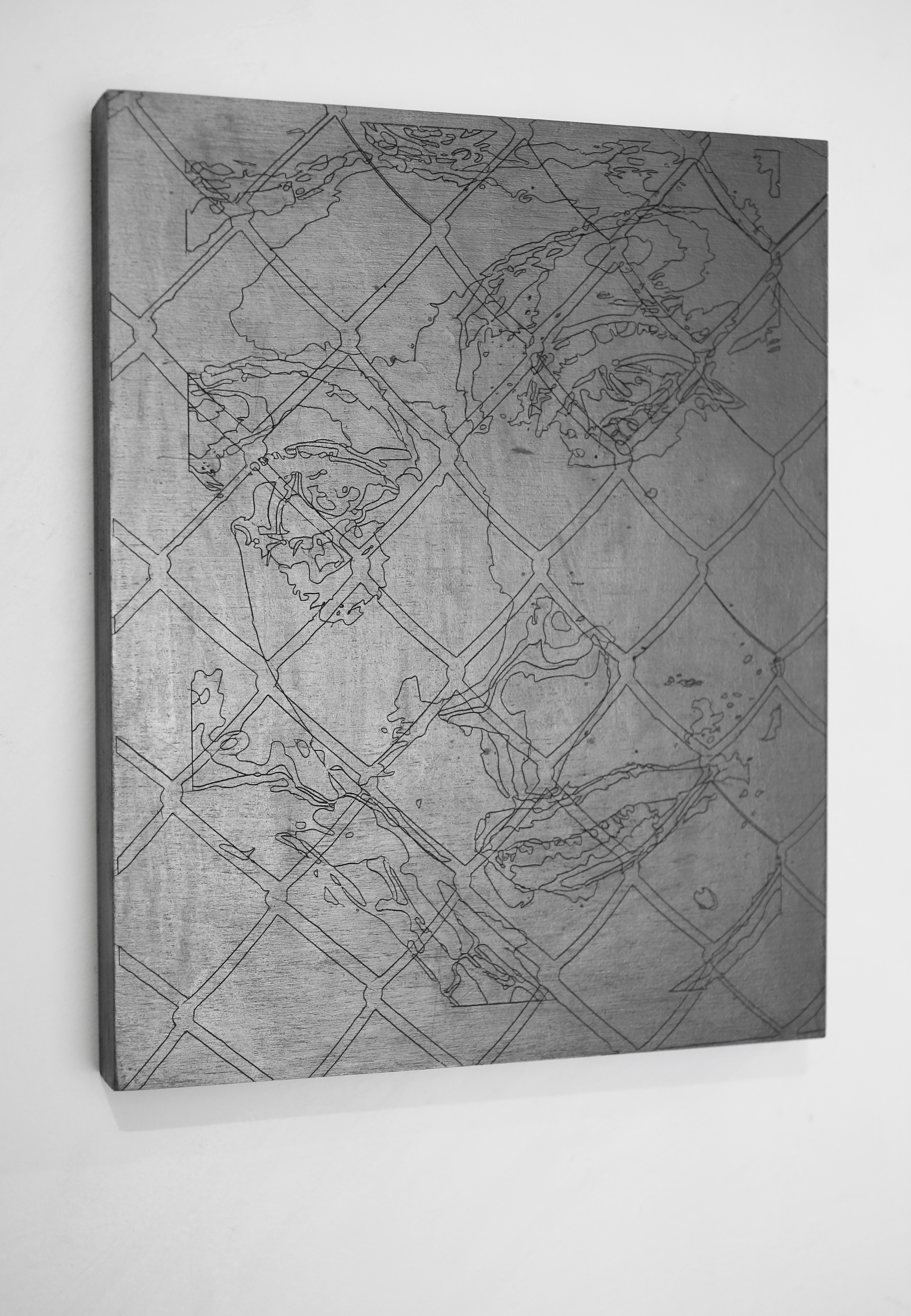 "Untitled", graphite on wood, 8" x 10", 2024